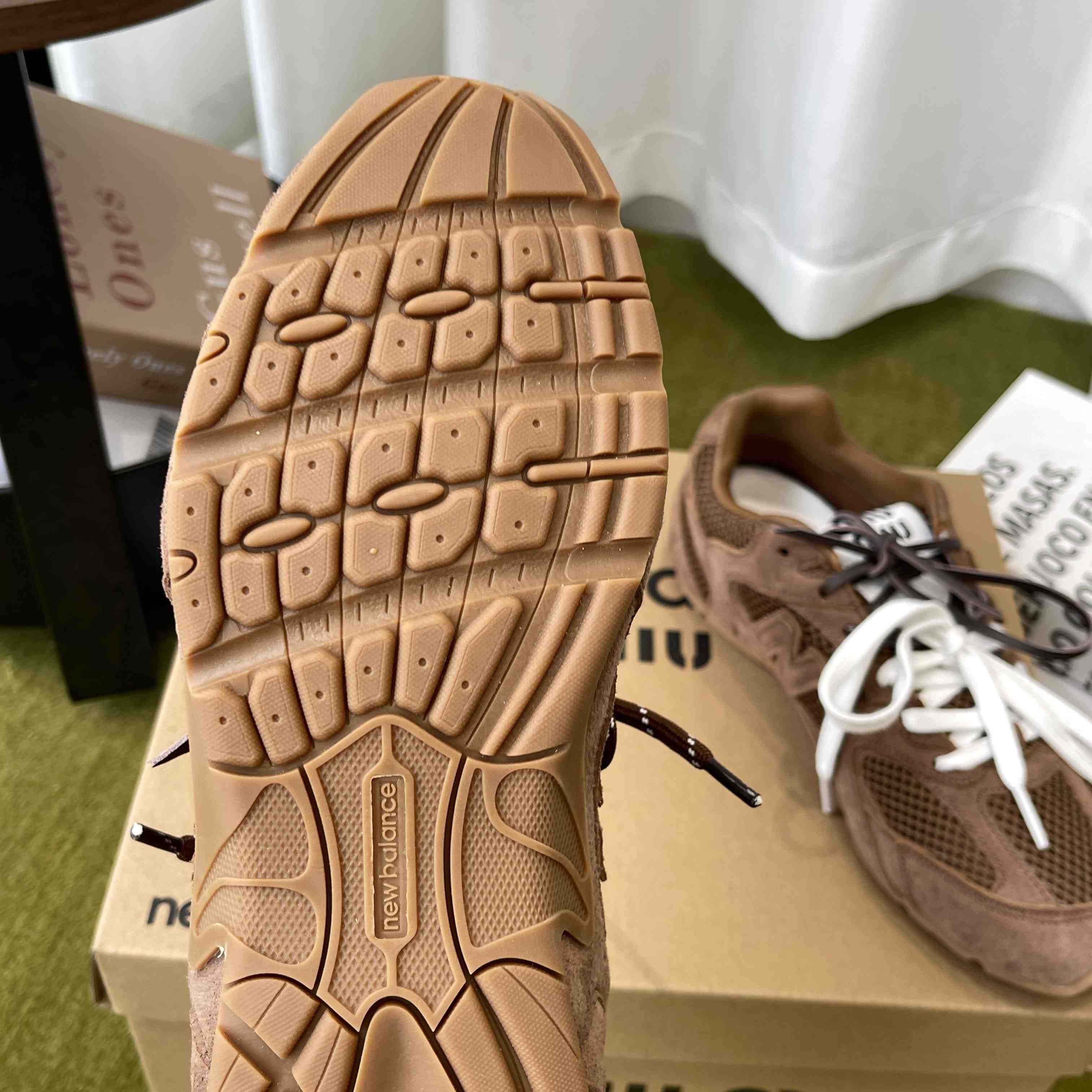 New Balance X Miu Miu 530 SL Suede And Mesh Sneakers - FashionPlug
