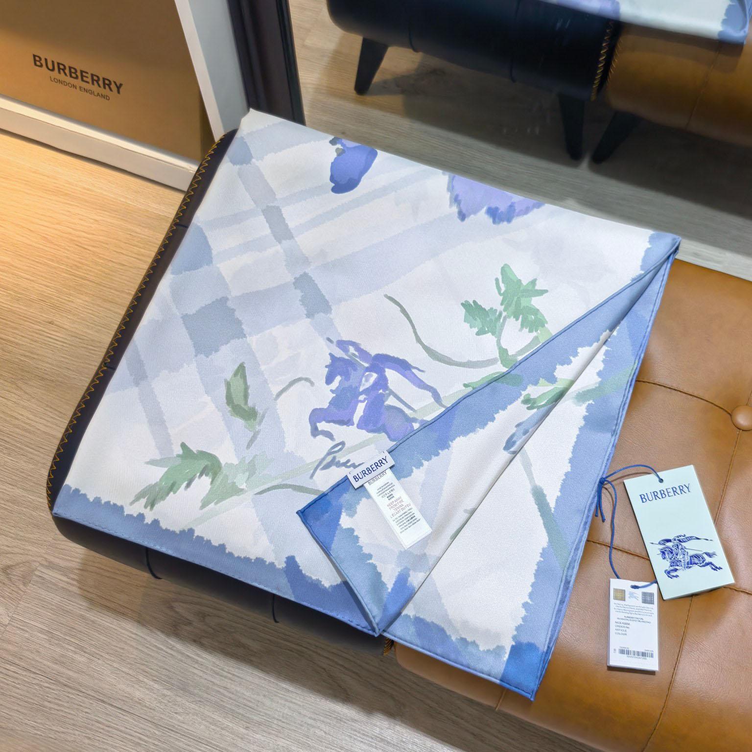 Burberry Watercolour Check Silk Scarf - FashionPlug
