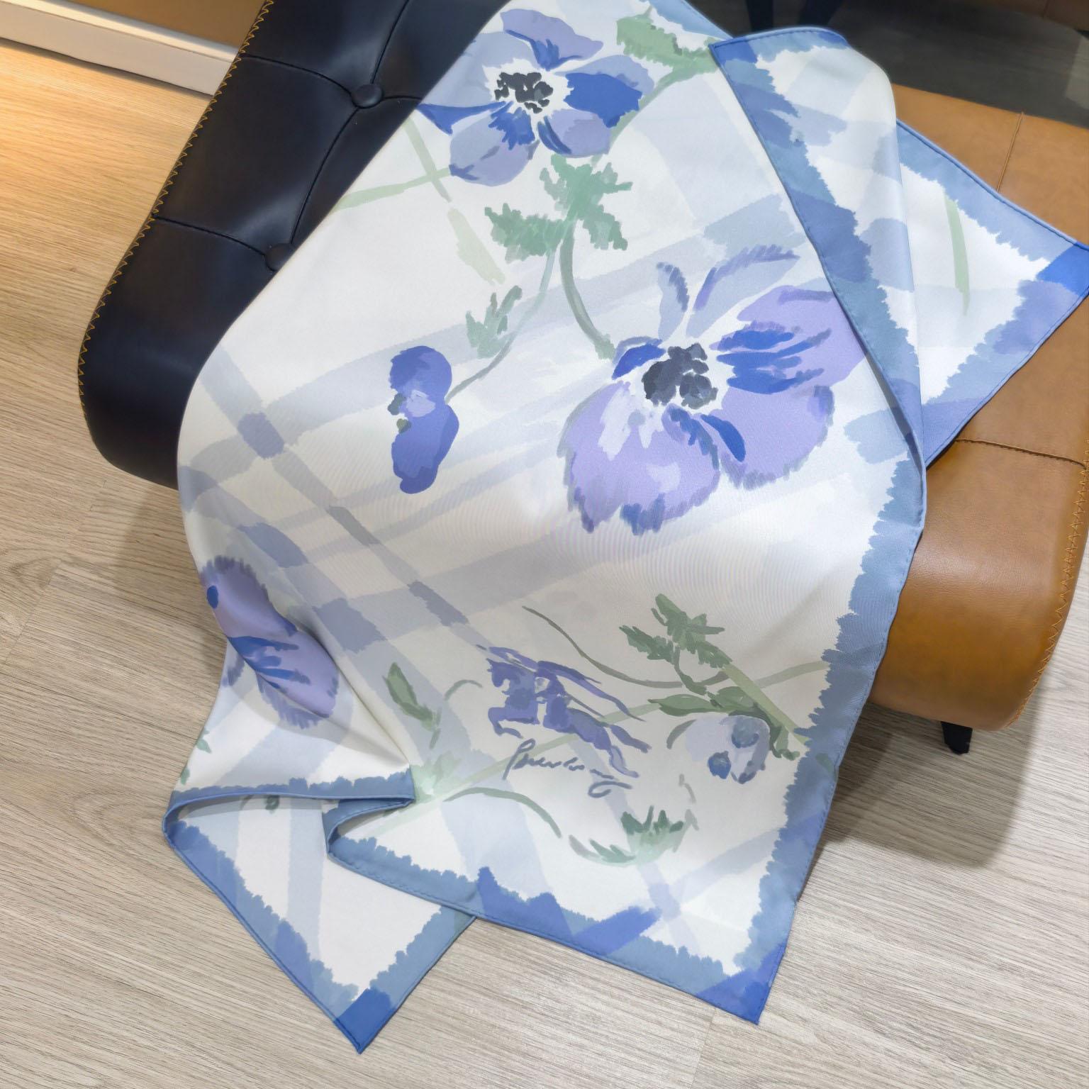 Burberry Watercolour Check Silk Scarf - FashionPlug