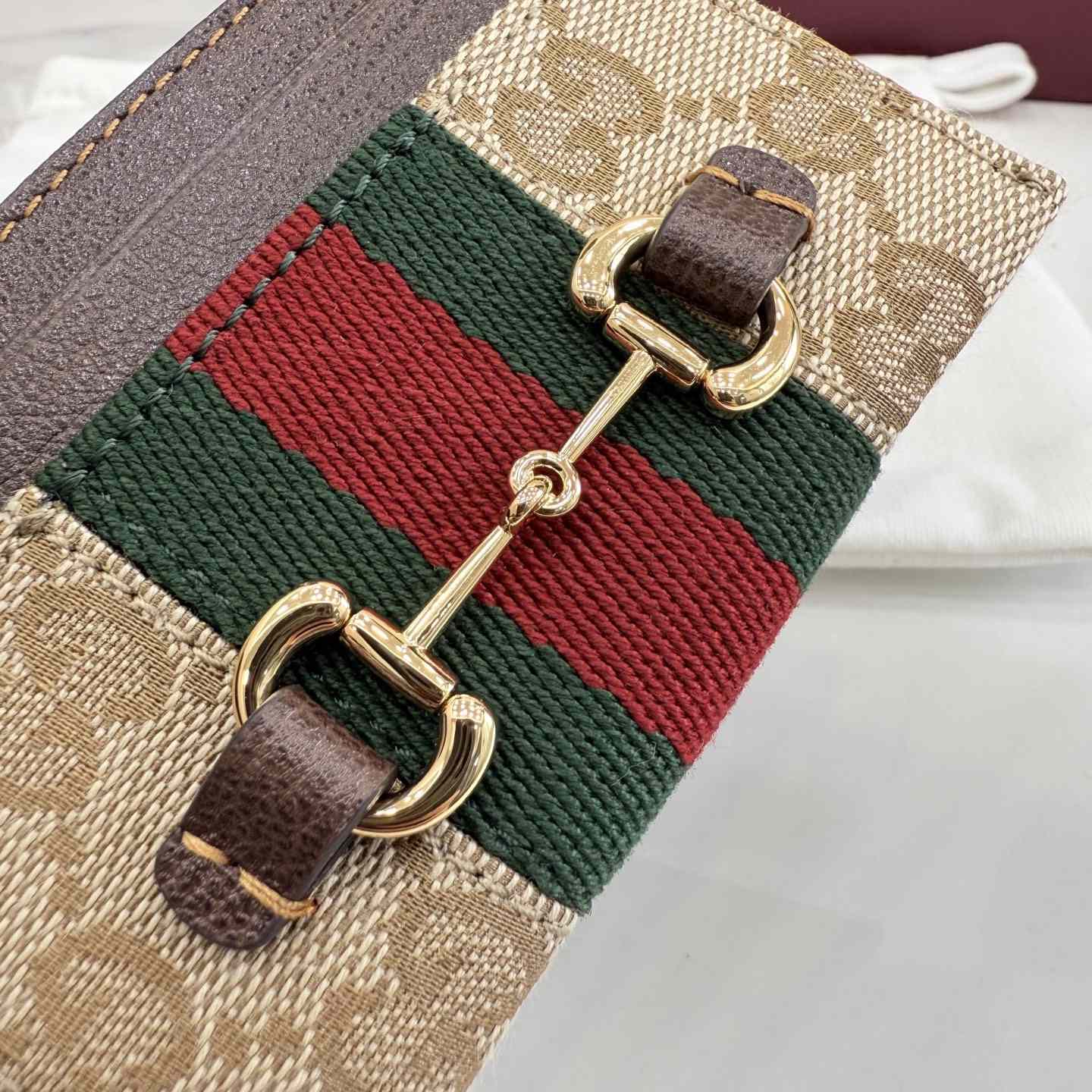 Gucci Horsebit Web Card Case - FashionPlug