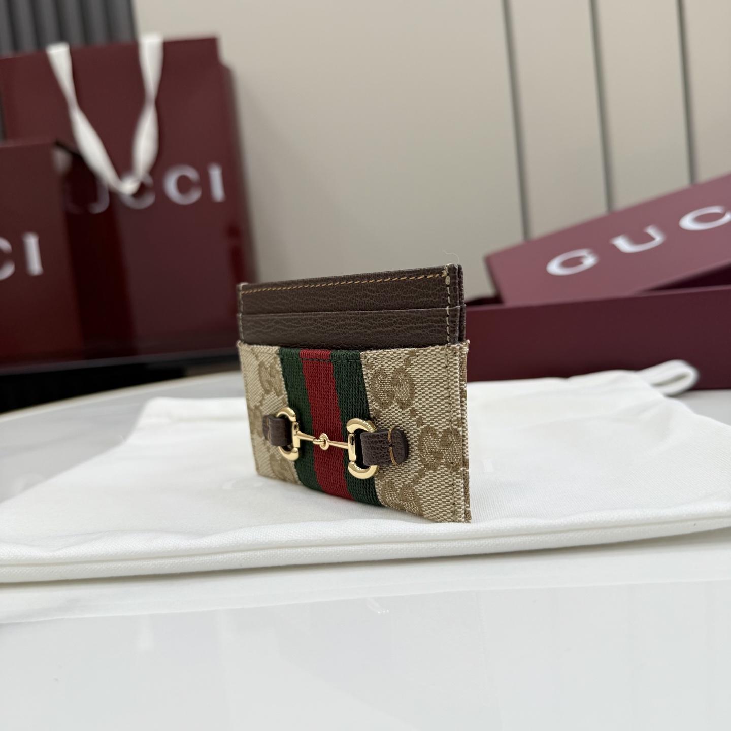 Gucci Horsebit Web Card Case - FashionPlug