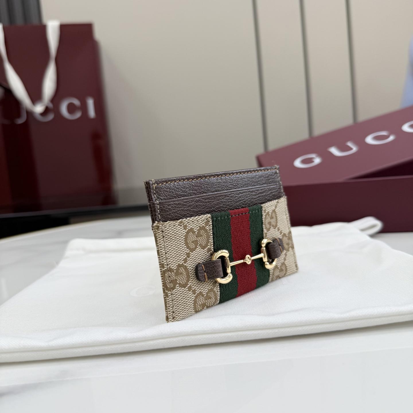 Gucci Horsebit Web Card Case - FashionPlug