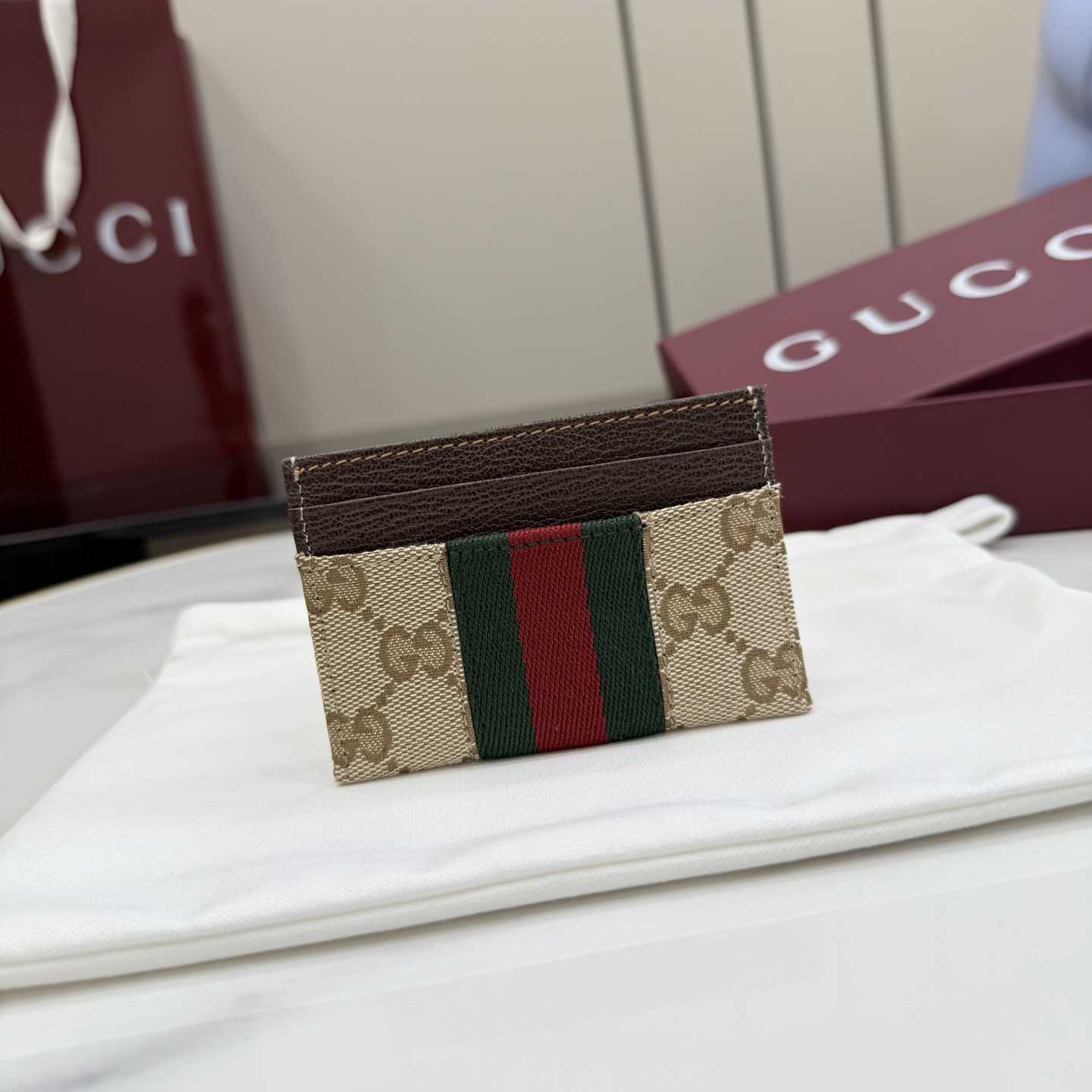 Gucci Horsebit Web Card Case - FashionPlug