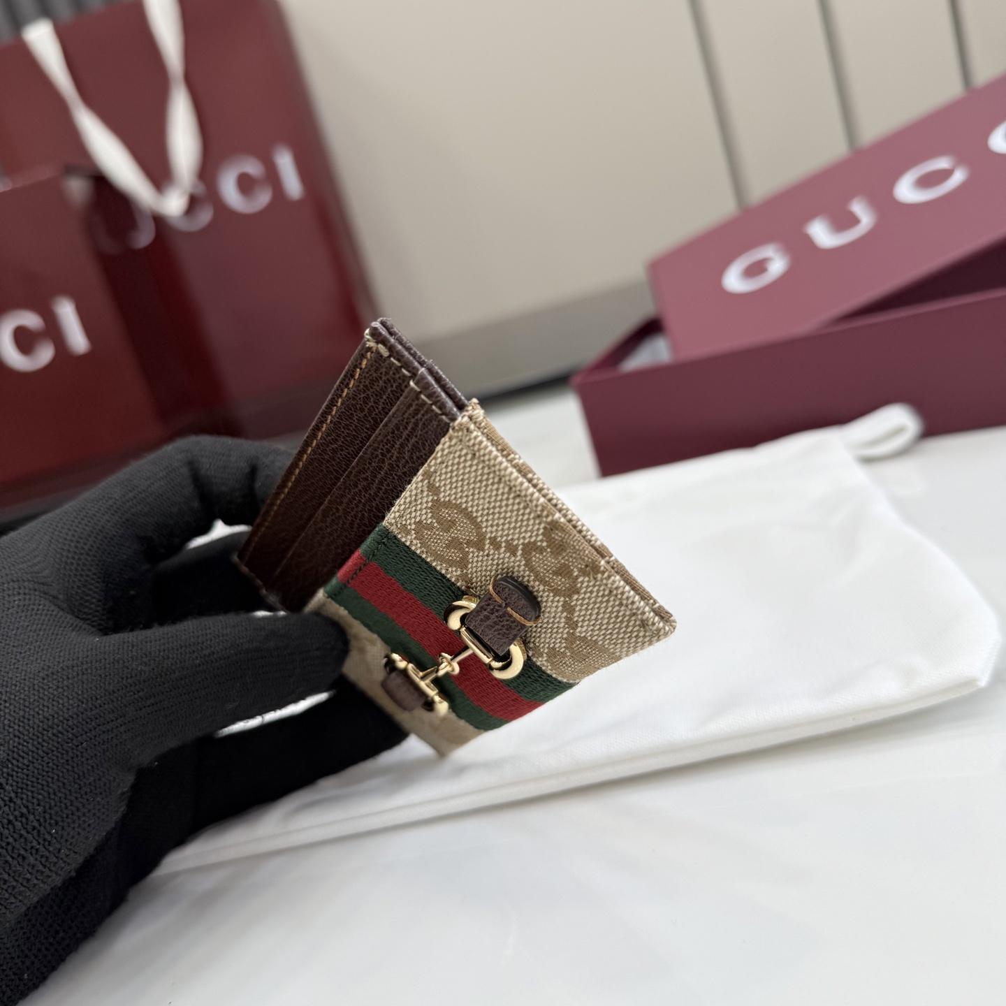 Gucci Horsebit Web Card Case - FashionPlug