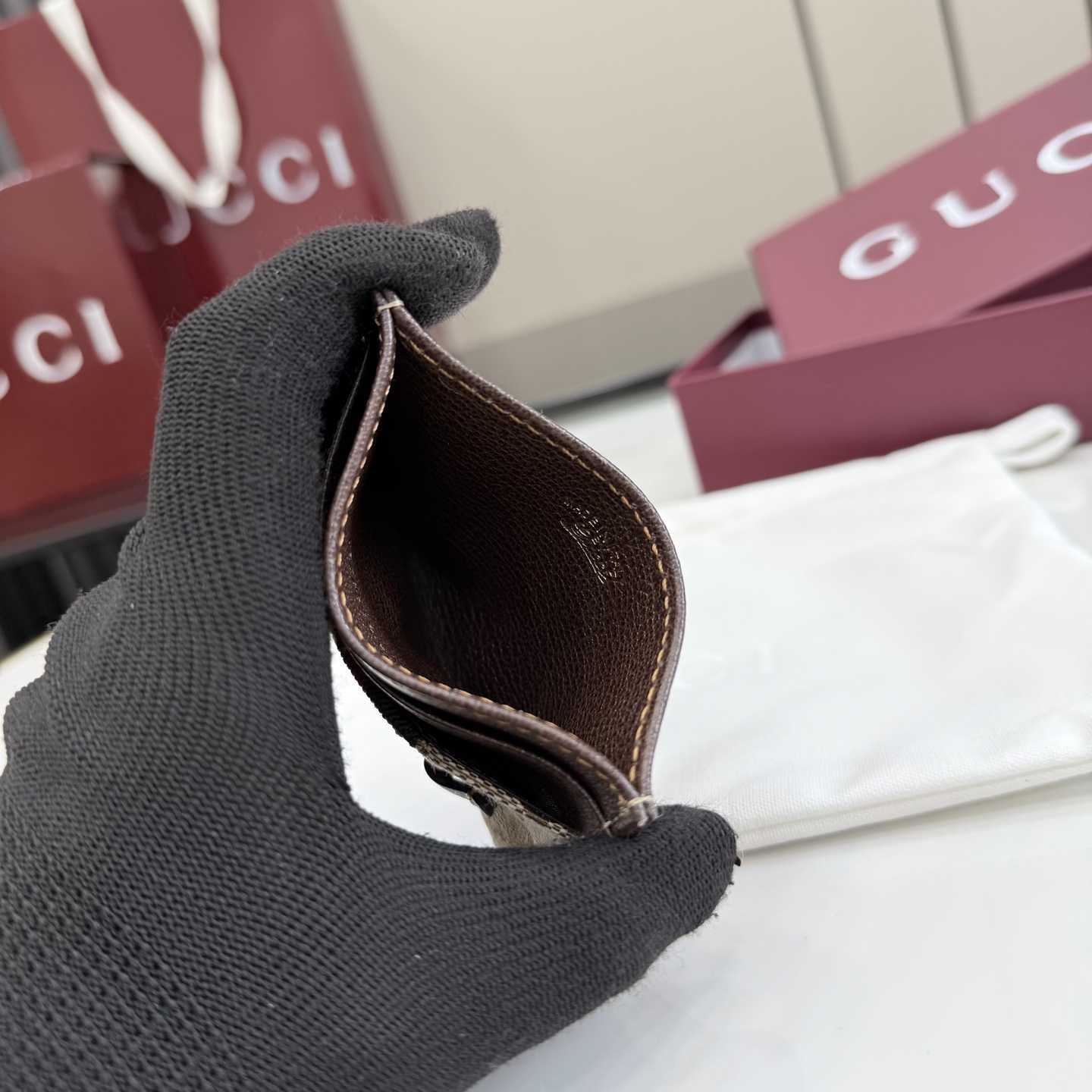 Gucci Horsebit Web Card Case - FashionPlug
