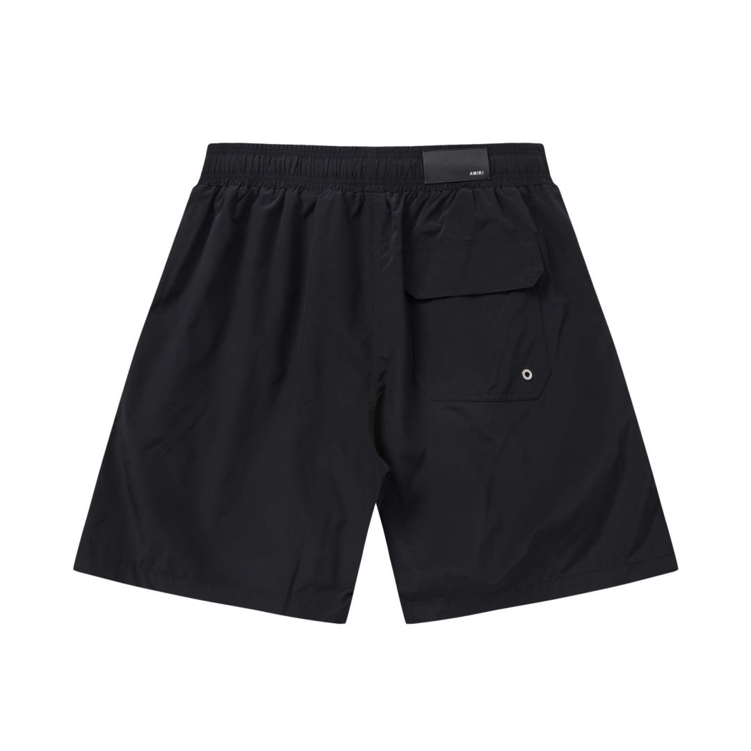 Amiri Stack Logo Swim Shorts In Stretch Limo - FashionPlug