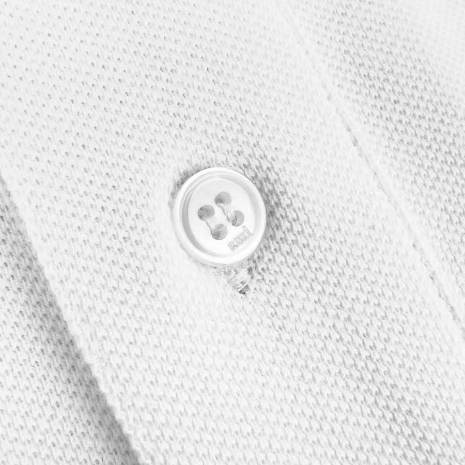 AMI Paris White Wool Short Sleeves Ami De Coeur Polo - FashionPlug