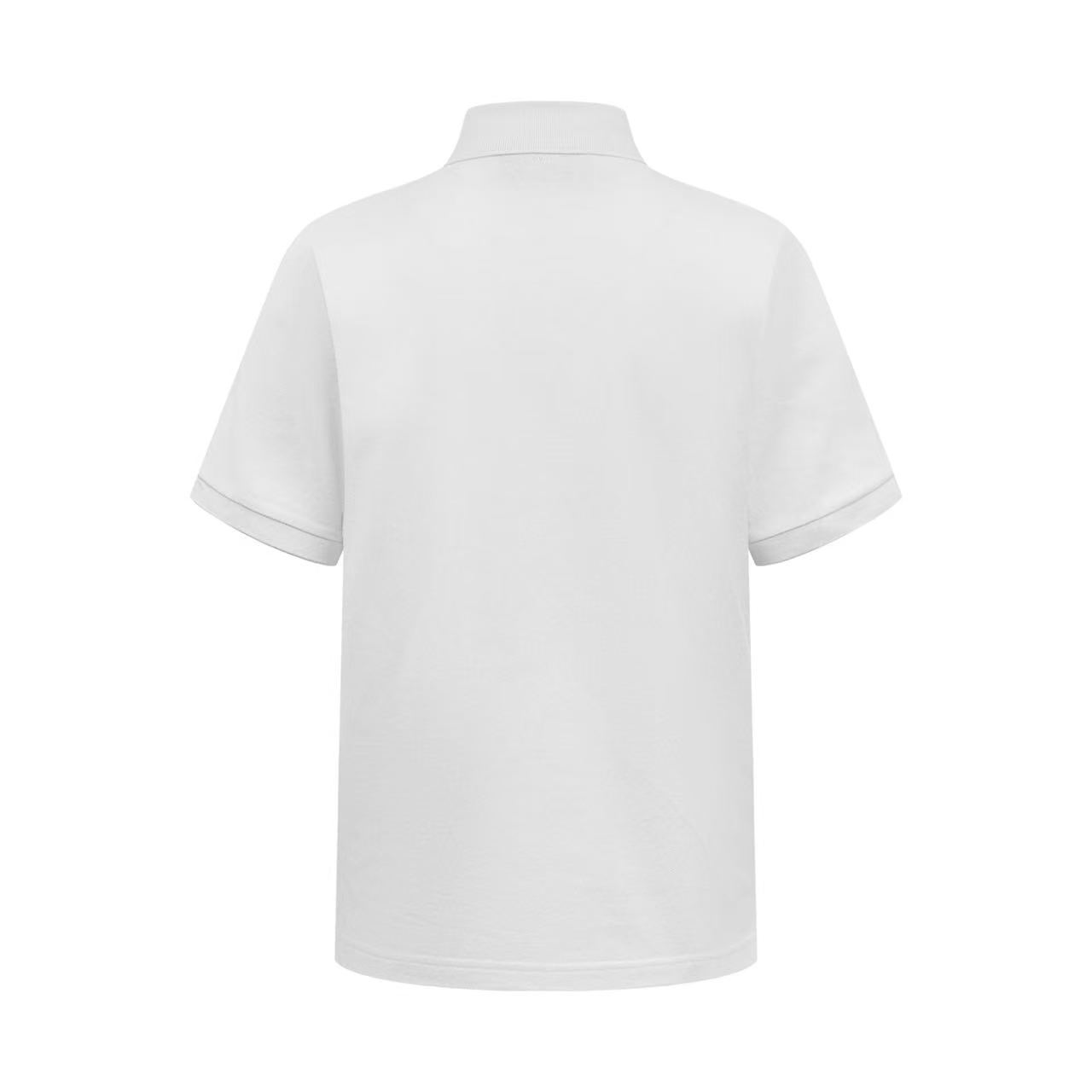 AMI Paris White Wool Short Sleeves Ami De Coeur Polo - FashionPlug