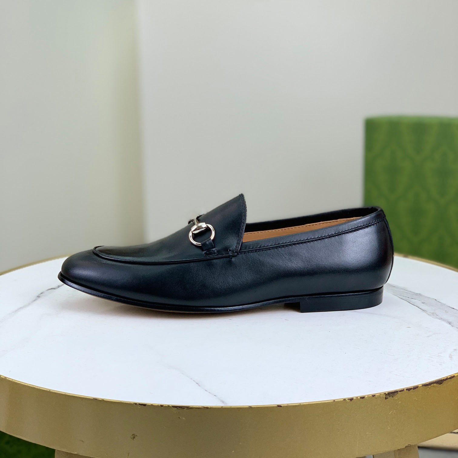 Gucci Jordaan Horsebit Leather Loafers - FashionPlug