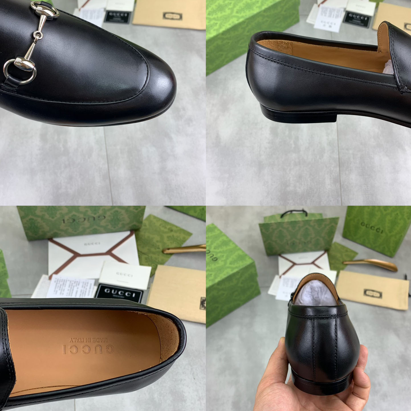 Gucci Jordaan Horsebit Leather Loafers - FashionPlug