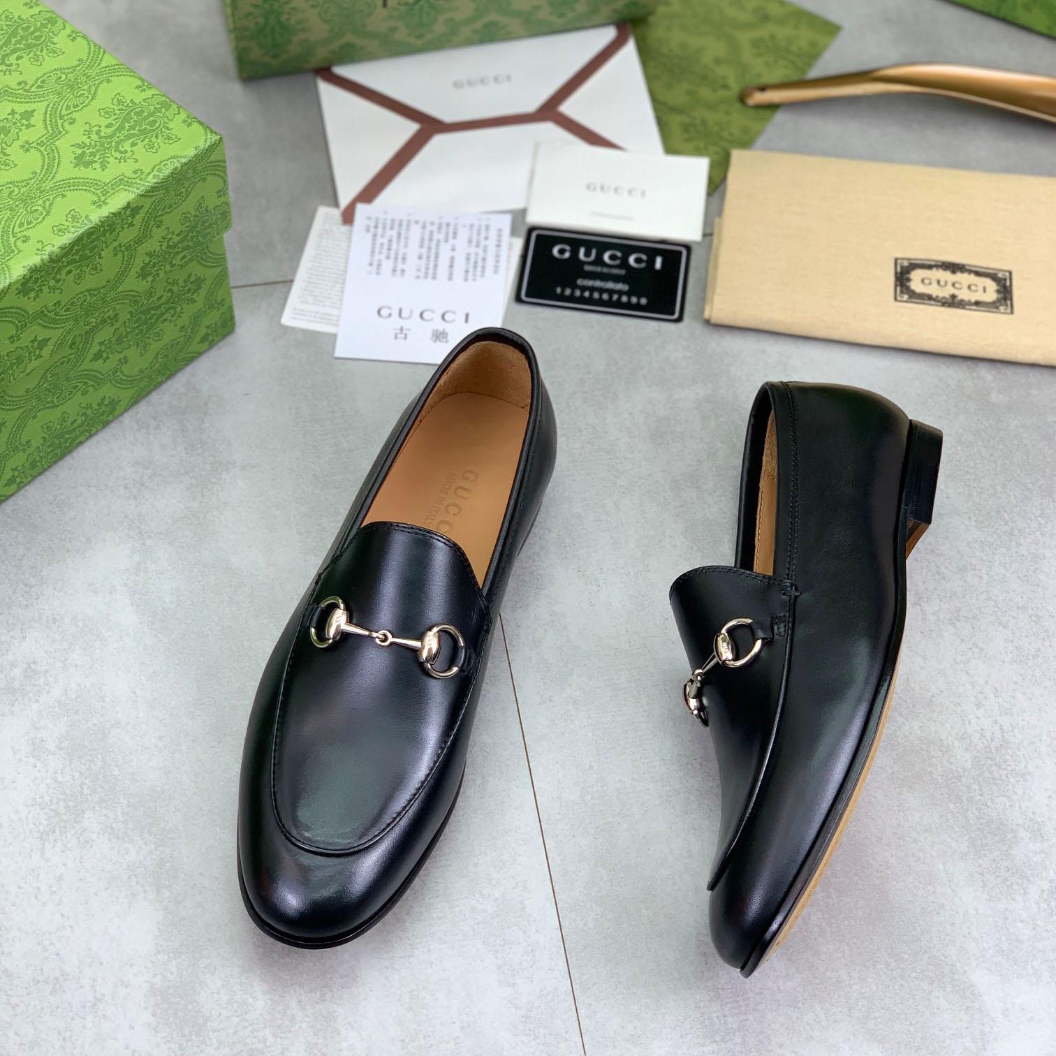 Gucci Jordaan Horsebit Leather Loafers - FashionPlug