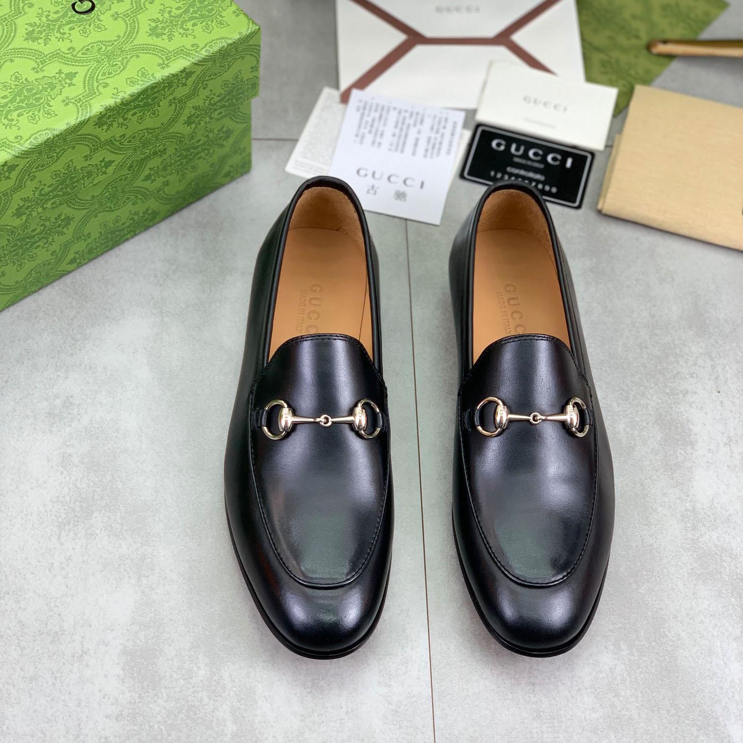 Gucci Jordaan Horsebit Leather Loafers - FashionPlug