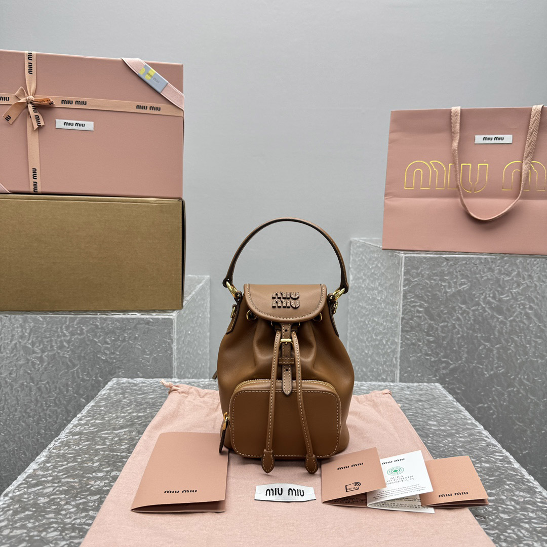 Miu Miu  Leather Mini-Backpack - FashionPlug