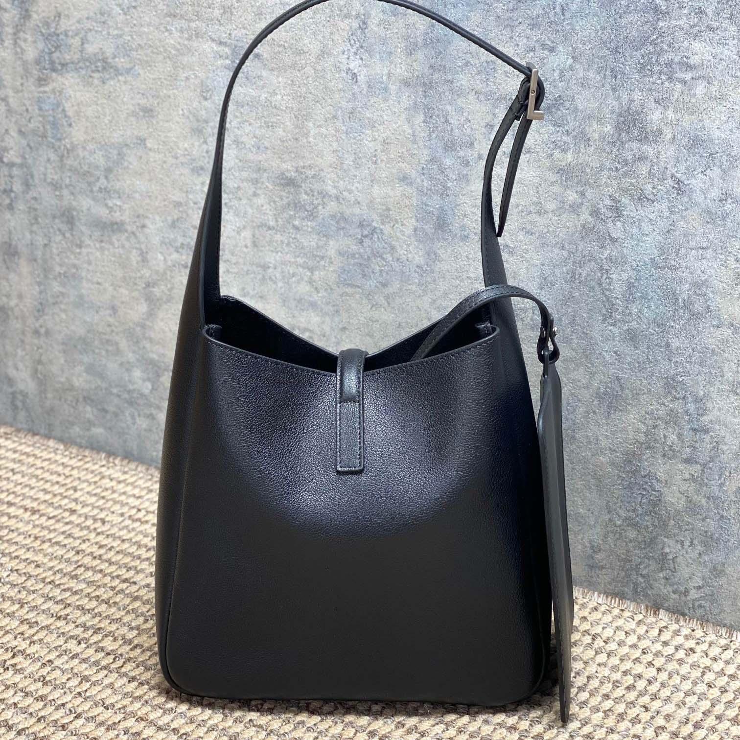 Saint Laurent LE 5 À 7 Supple Small In Grained Leather - FashionPlug