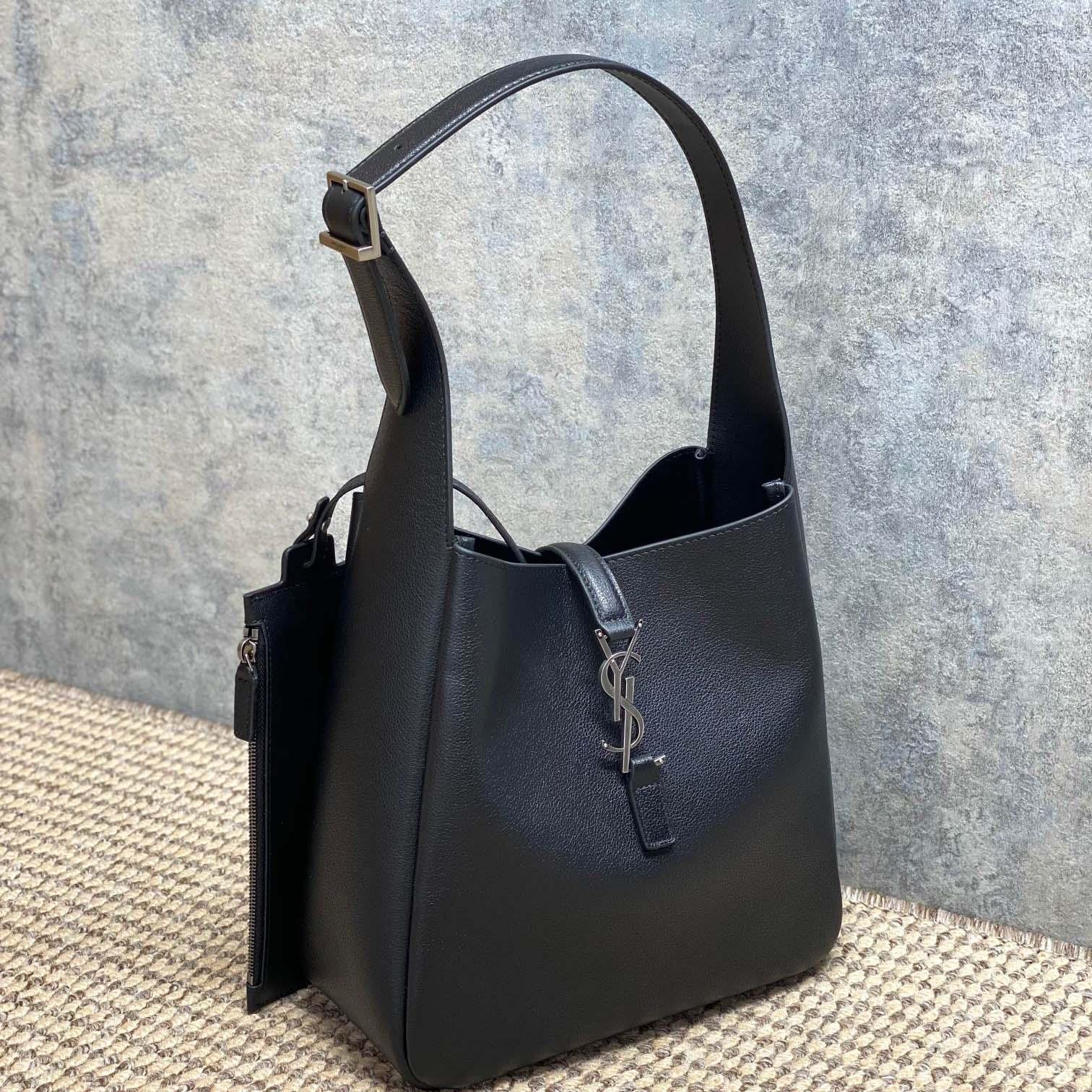Saint Laurent LE 5 À 7 Supple Small In Grained Leather - FashionPlug