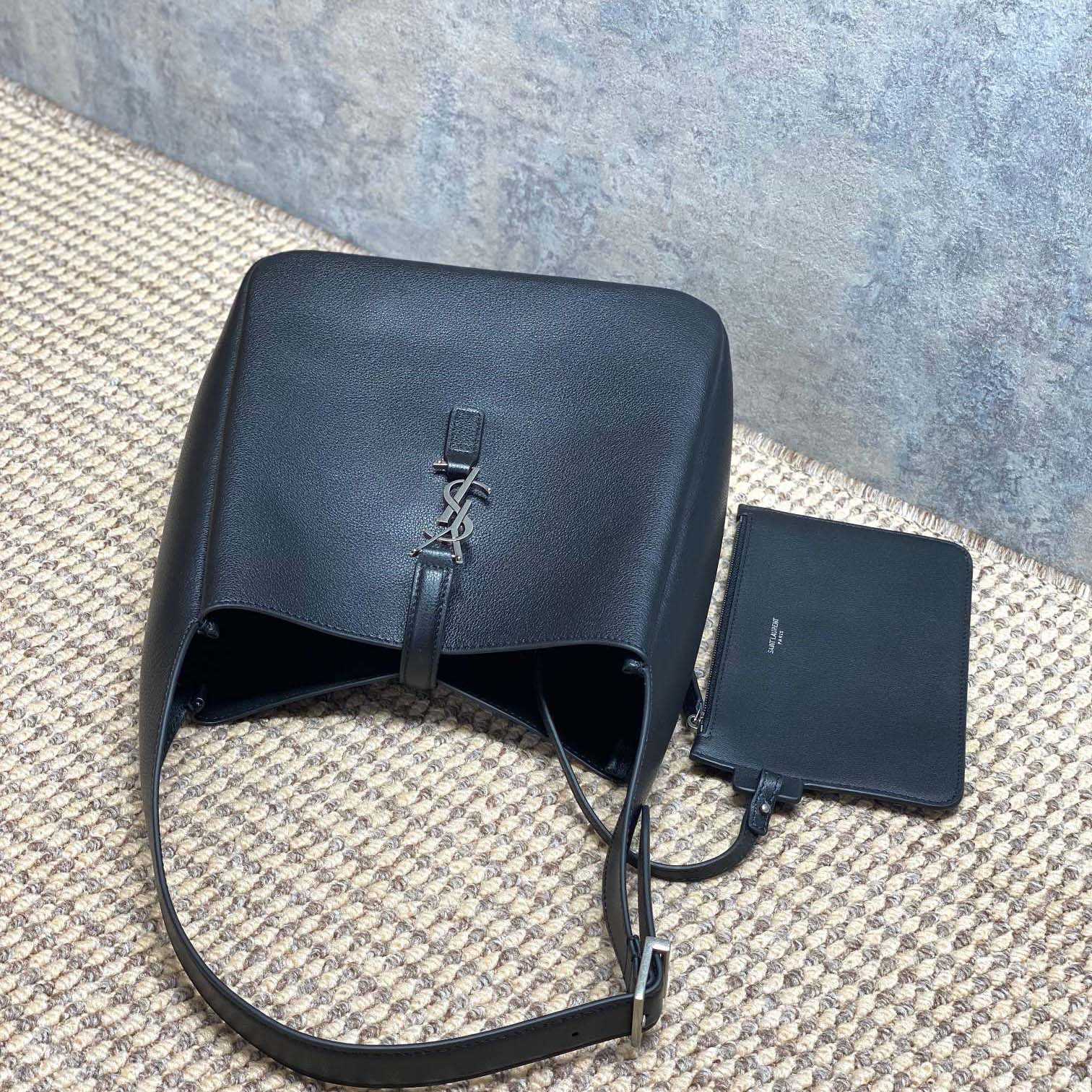 Saint Laurent LE 5 À 7 Supple Small In Grained Leather - FashionPlug