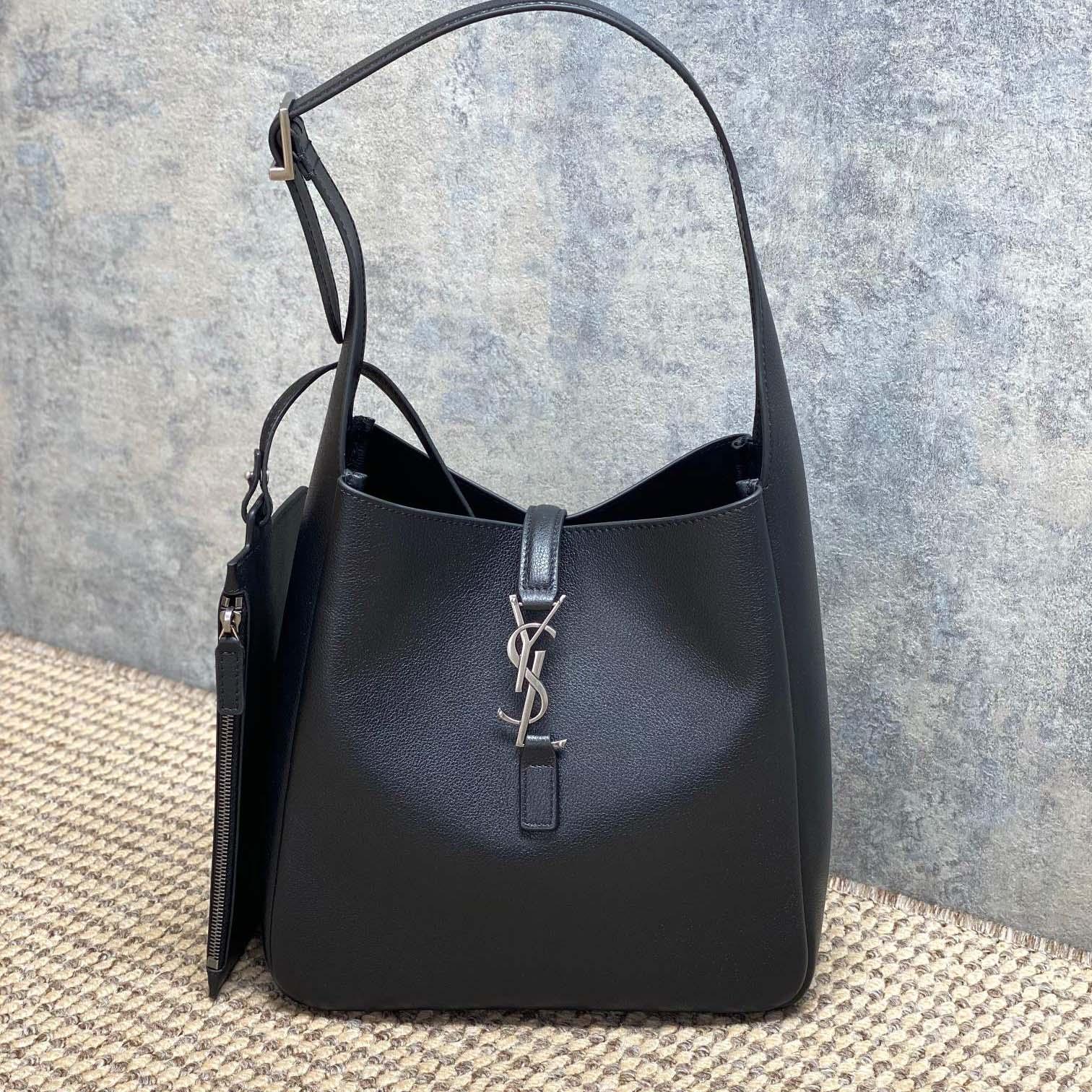 Saint Laurent LE 5 À 7 Supple Small In Grained Leather - FashionPlug