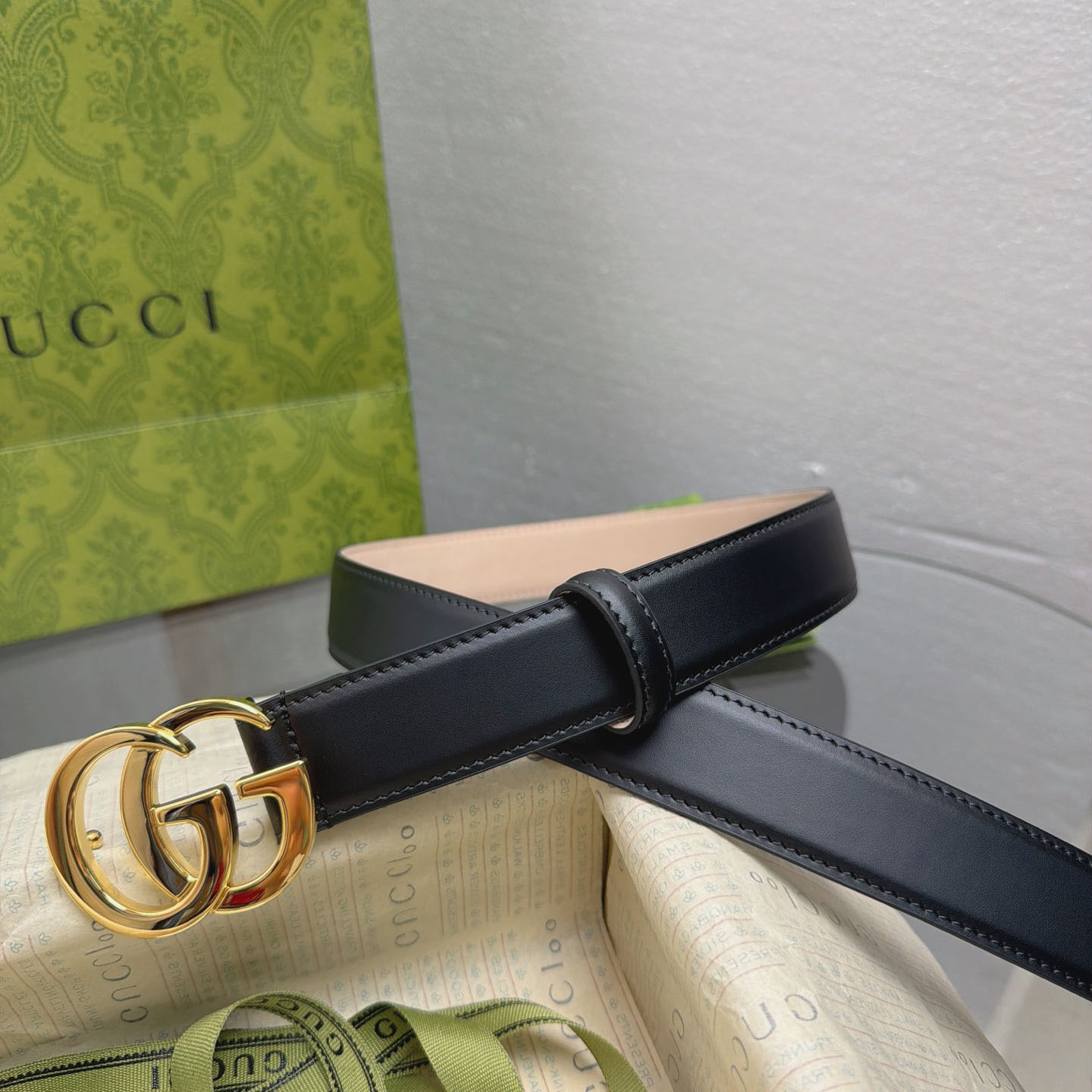 Gucci  Flat Marmont Belt - FashionPlug