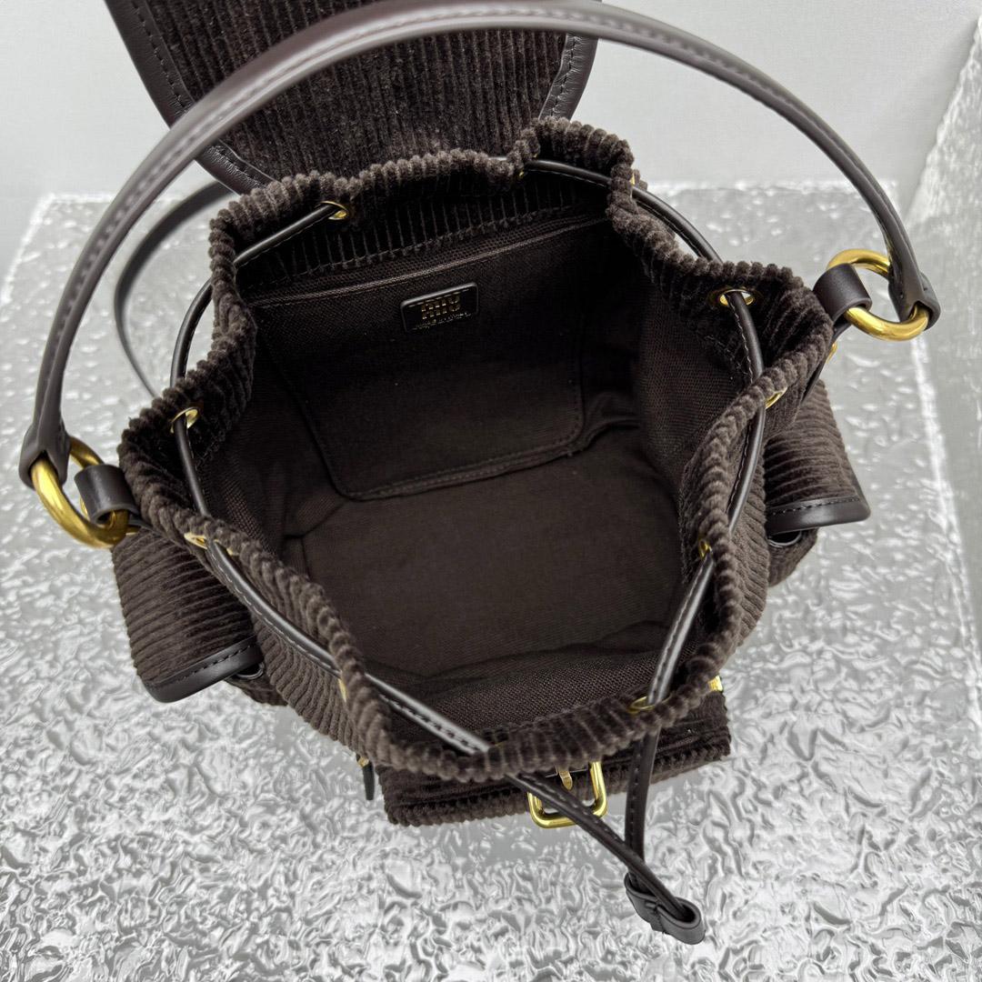 Miu Miu  Medium Corduroy Cotton Backpack - FashionPlug