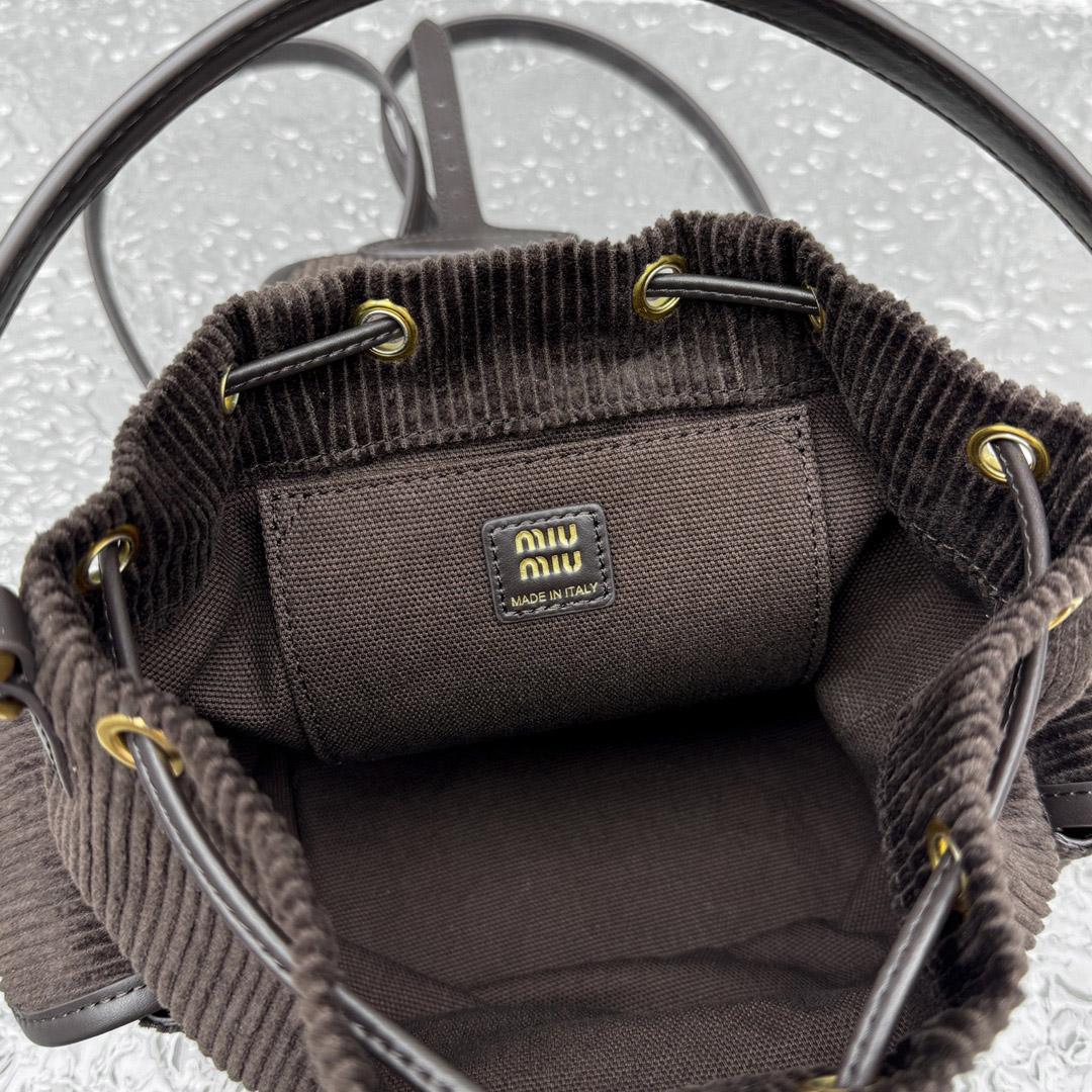 Miu Miu  Medium Corduroy Cotton Backpack - FashionPlug