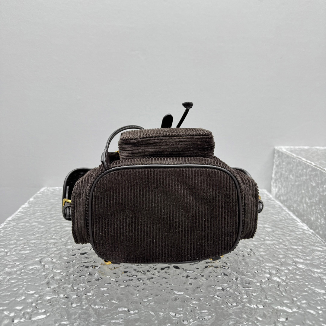 Miu Miu  Medium Corduroy Cotton Backpack - FashionPlug