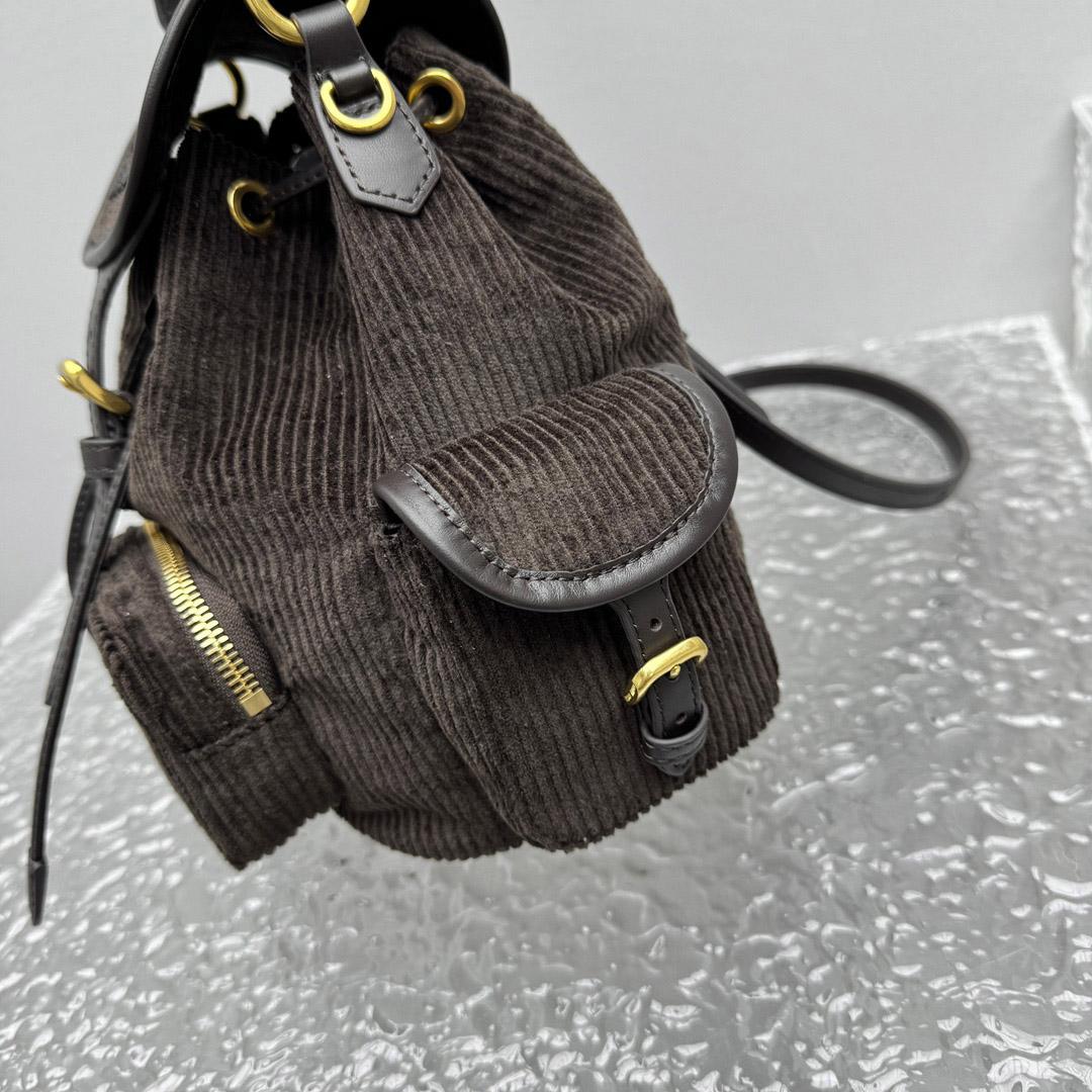 Miu Miu  Medium Corduroy Cotton Backpack - FashionPlug