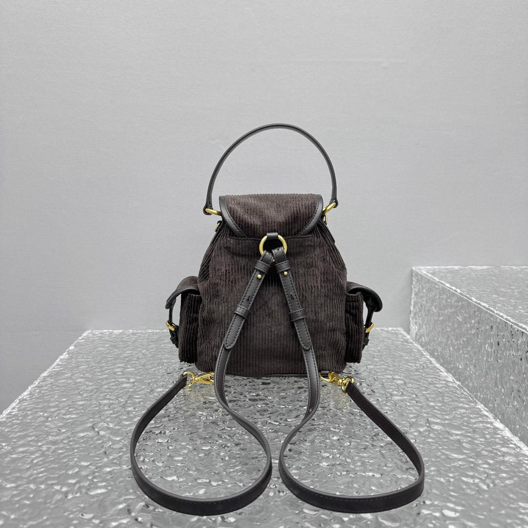 Miu Miu  Medium Corduroy Cotton Backpack - FashionPlug