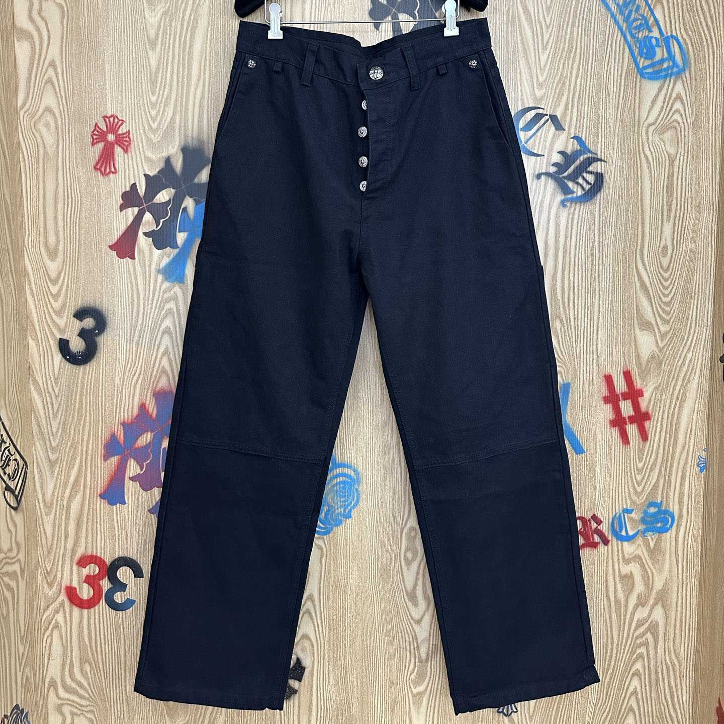 Chrome Hearts Cross Patch Double Knee Carpenter Pants - FashionPlug