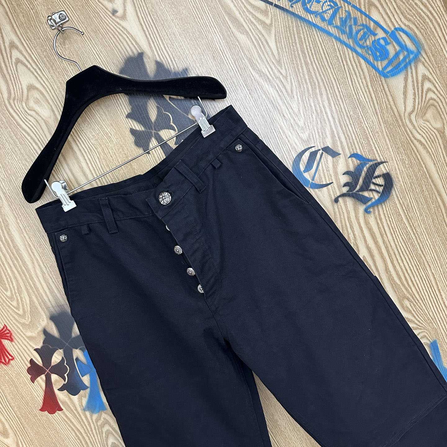 Chrome Hearts Cross Patch Double Knee Carpenter Pants - FashionPlug