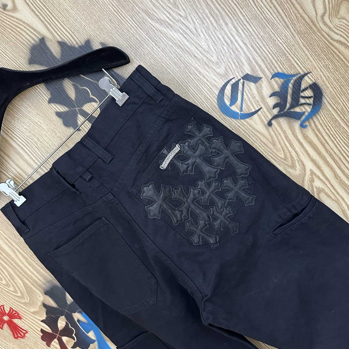 Chrome Hearts Cross Patch Double Knee Carpenter Pants - FashionPlug