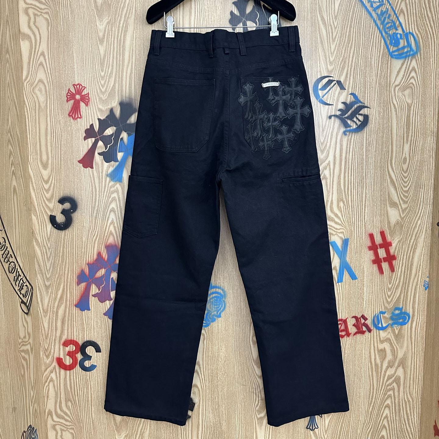 Chrome Hearts Cross Patch Double Knee Carpenter Pants - FashionPlug