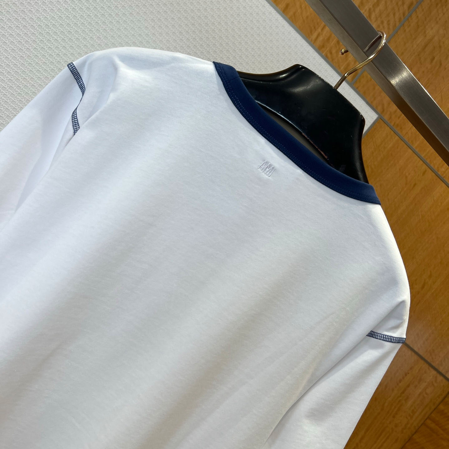 AMI Paris White Cotton Ami De Coeur Knitted Patch T-shirt - FashionPlug