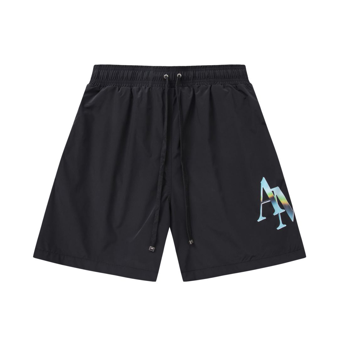Amiri Staggered Chrome Swim Trunk 'Black' - FashionPlug