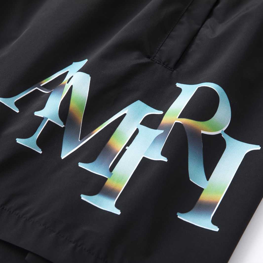 Amiri Staggered Chrome Swim Trunk 'Black' - FashionPlug