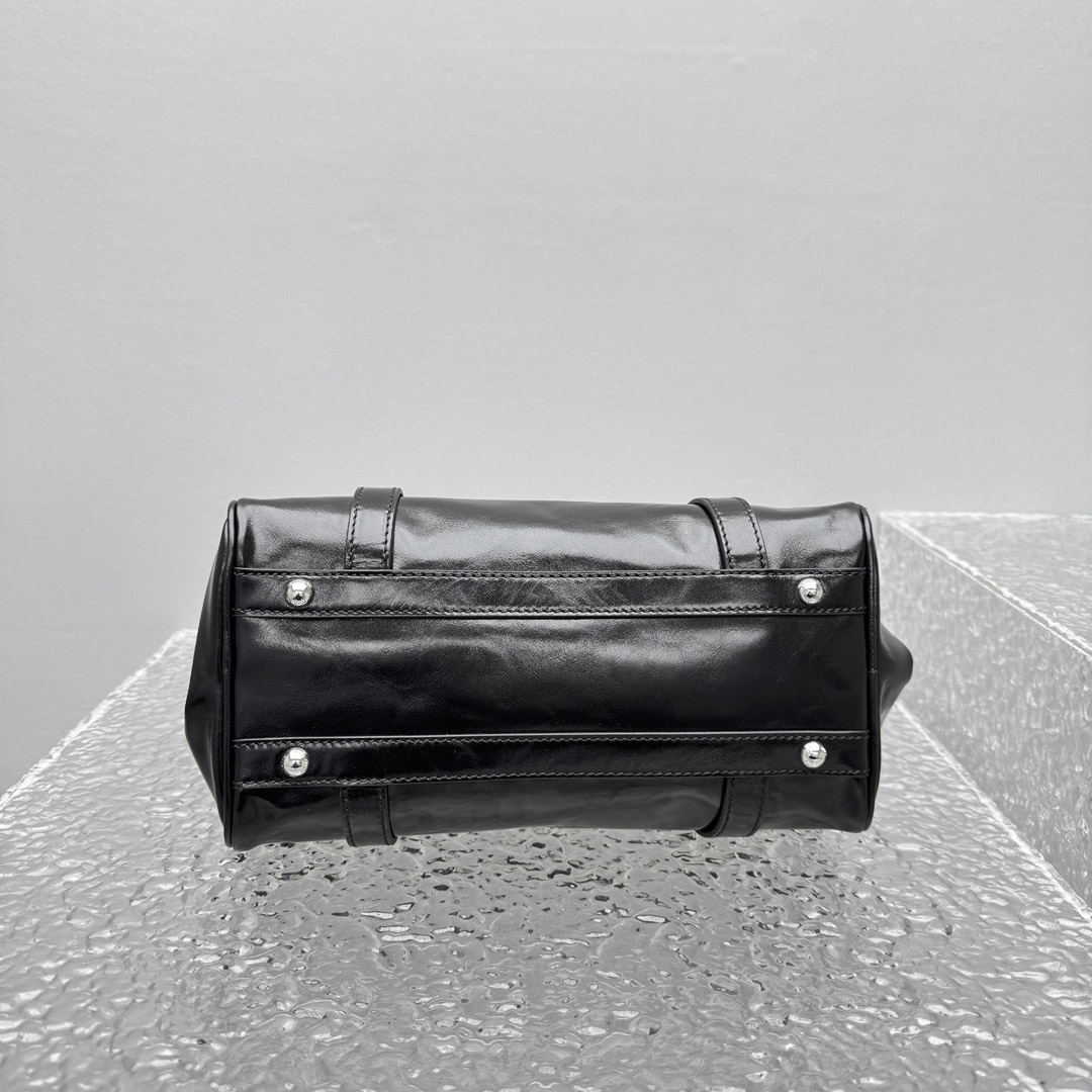 Miu Miu Shiny Leather Top-Handle Bag - FashionPlug