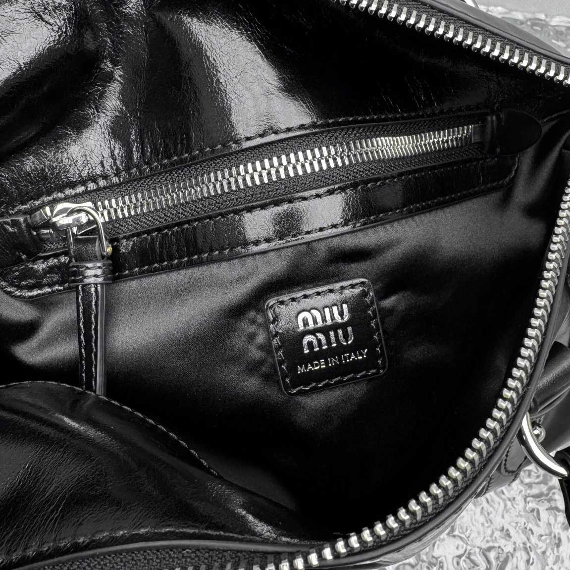 Miu Miu Shiny Leather Top-Handle Bag - FashionPlug