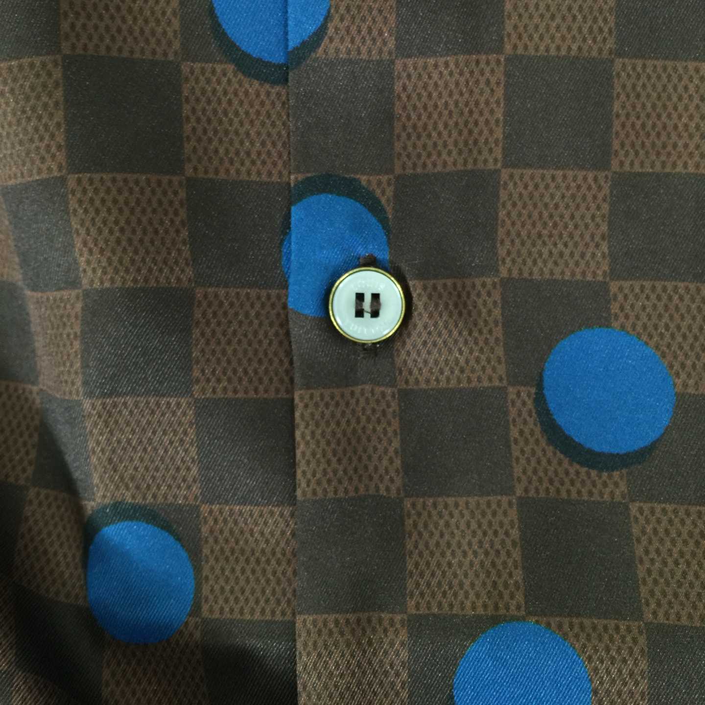 Louis Vuitton Damier Silk Short-Sleeved Shirt    - FashionPlug