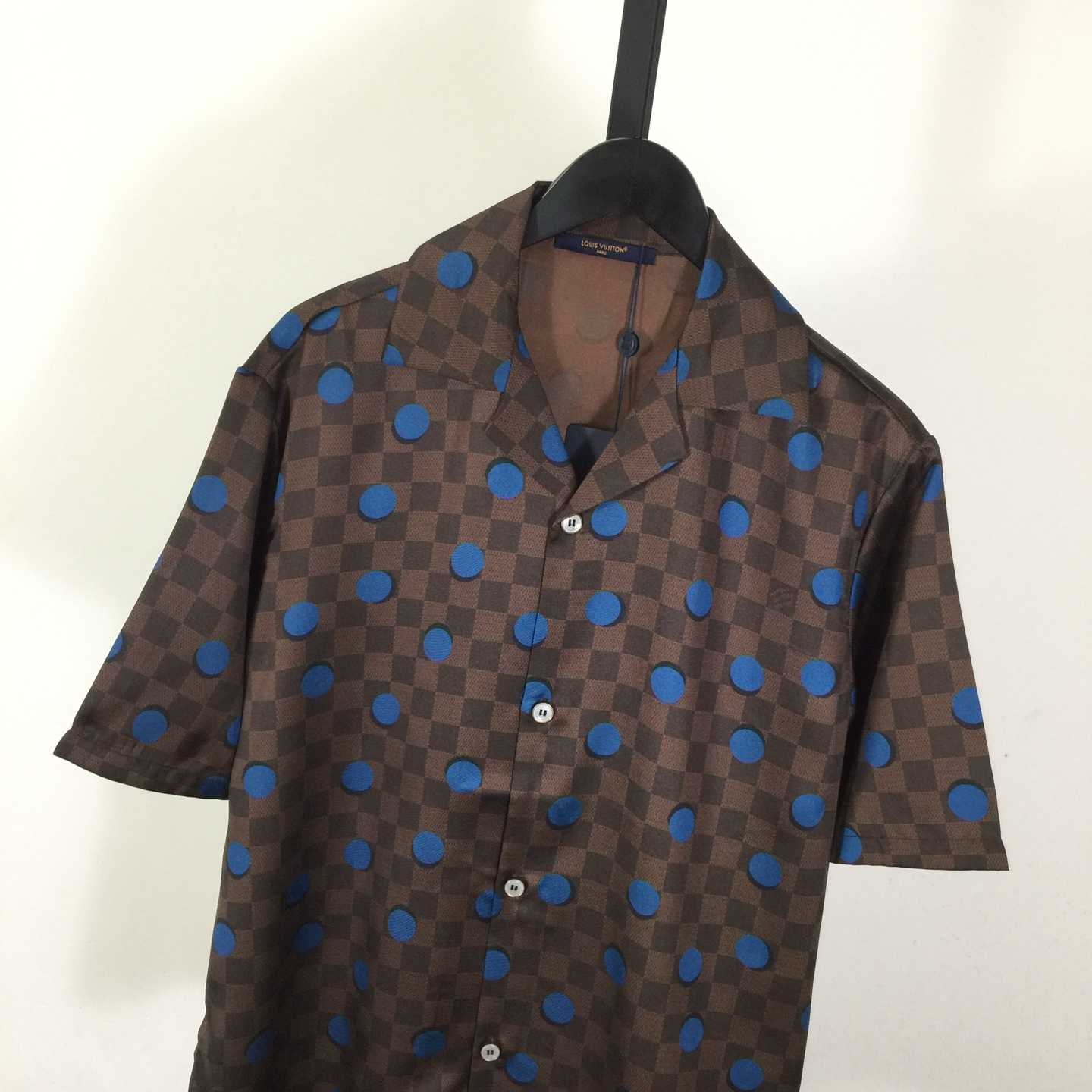 Louis Vuitton Damier Silk Short-Sleeved Shirt    - FashionPlug