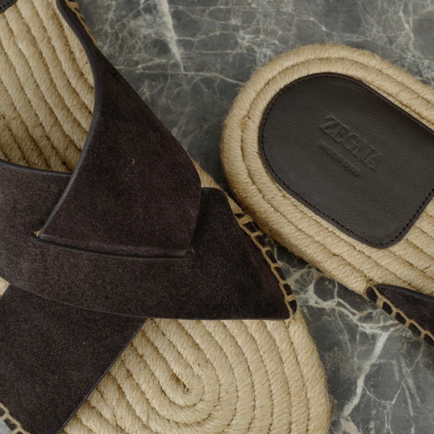Zegna Crossover-Strap Suede Espadrilles - FashionPlug