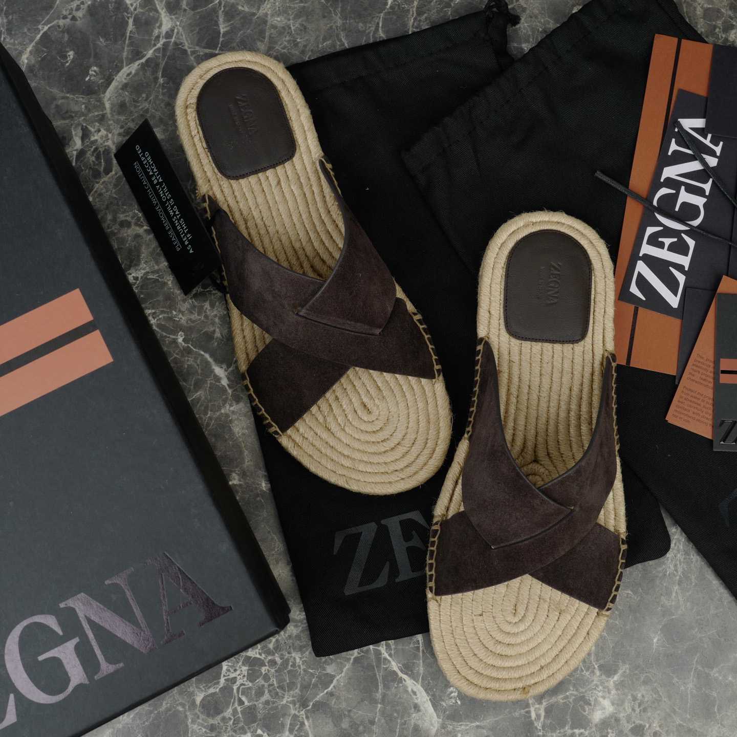 Zegna Crossover-Strap Suede Espadrilles - FashionPlug