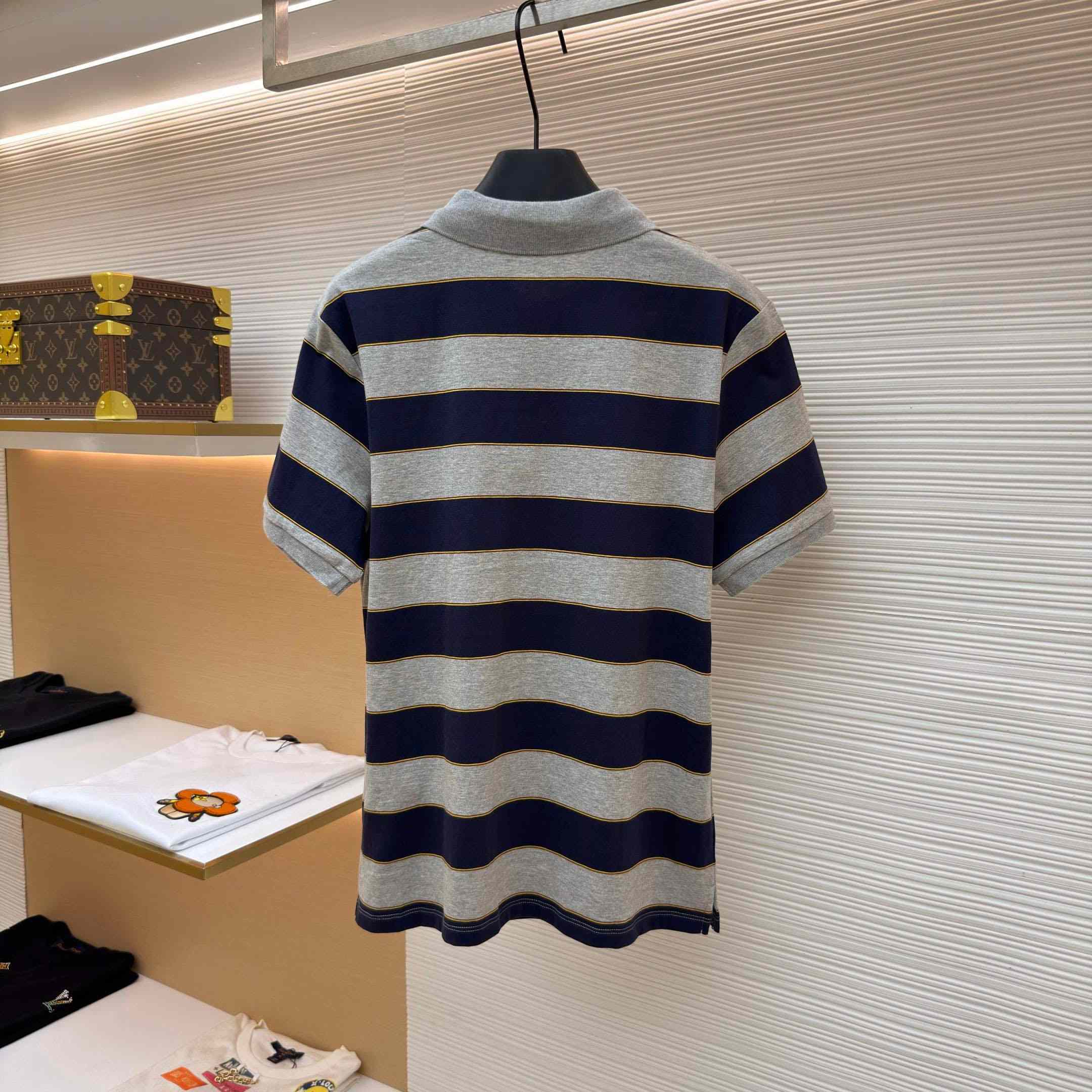 Miu Miu Striped Jersey Polo Shirt - FashionPlug