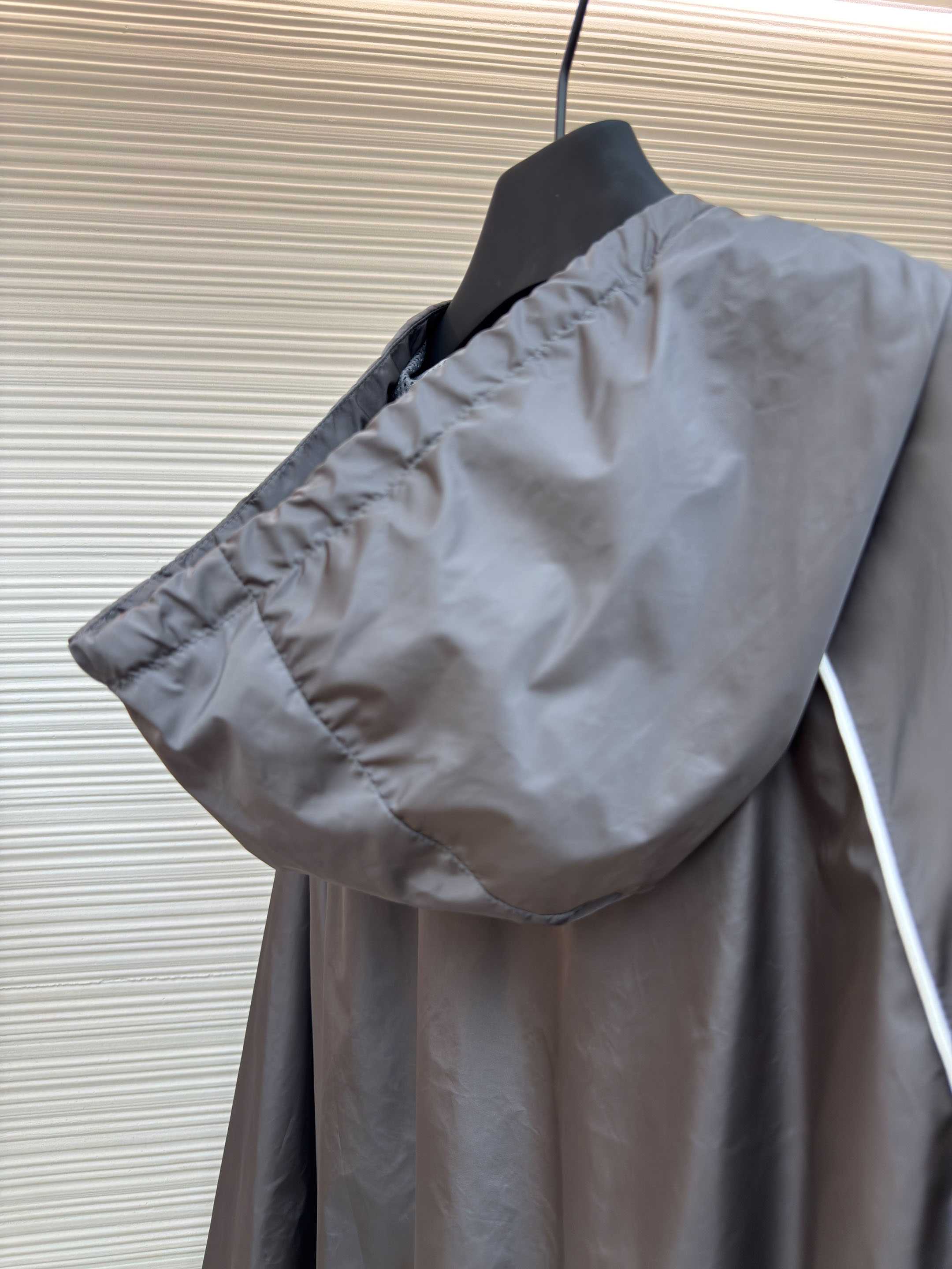 Miu Miu Gray Technical Silk Zipper Jacket - FashionPlug