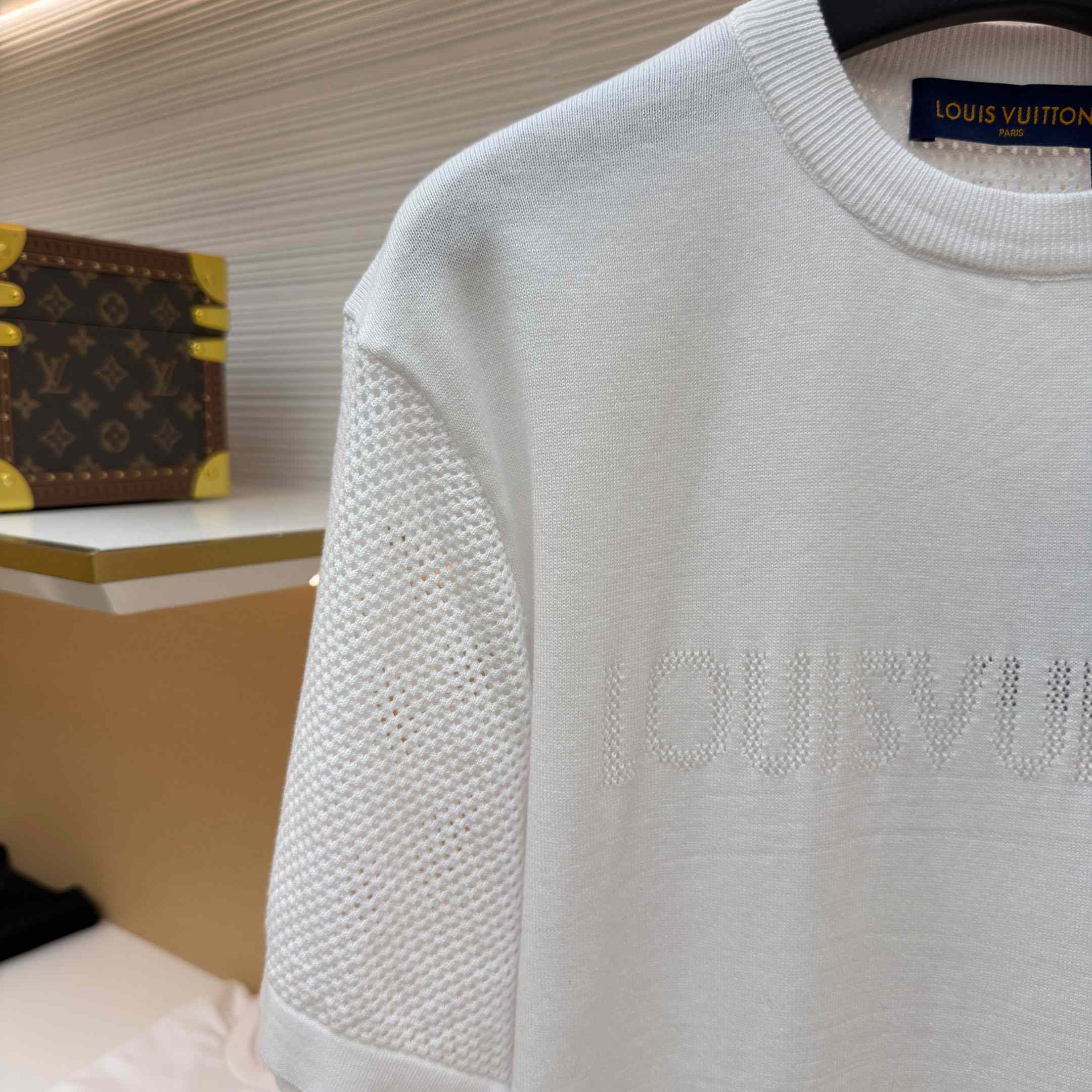 Louis Vuitton Cotton-Cashmere Short-Sleeved Crewneck  - FashionPlug