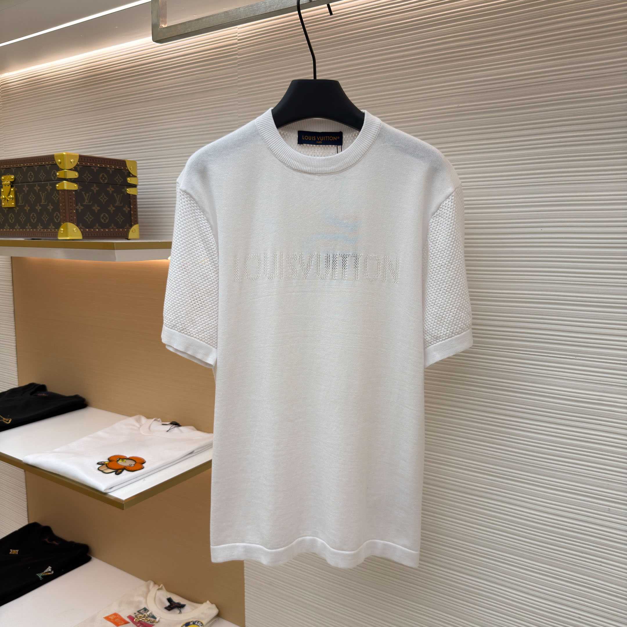Louis Vuitton Cotton-Cashmere Short-Sleeved Crewneck  - FashionPlug