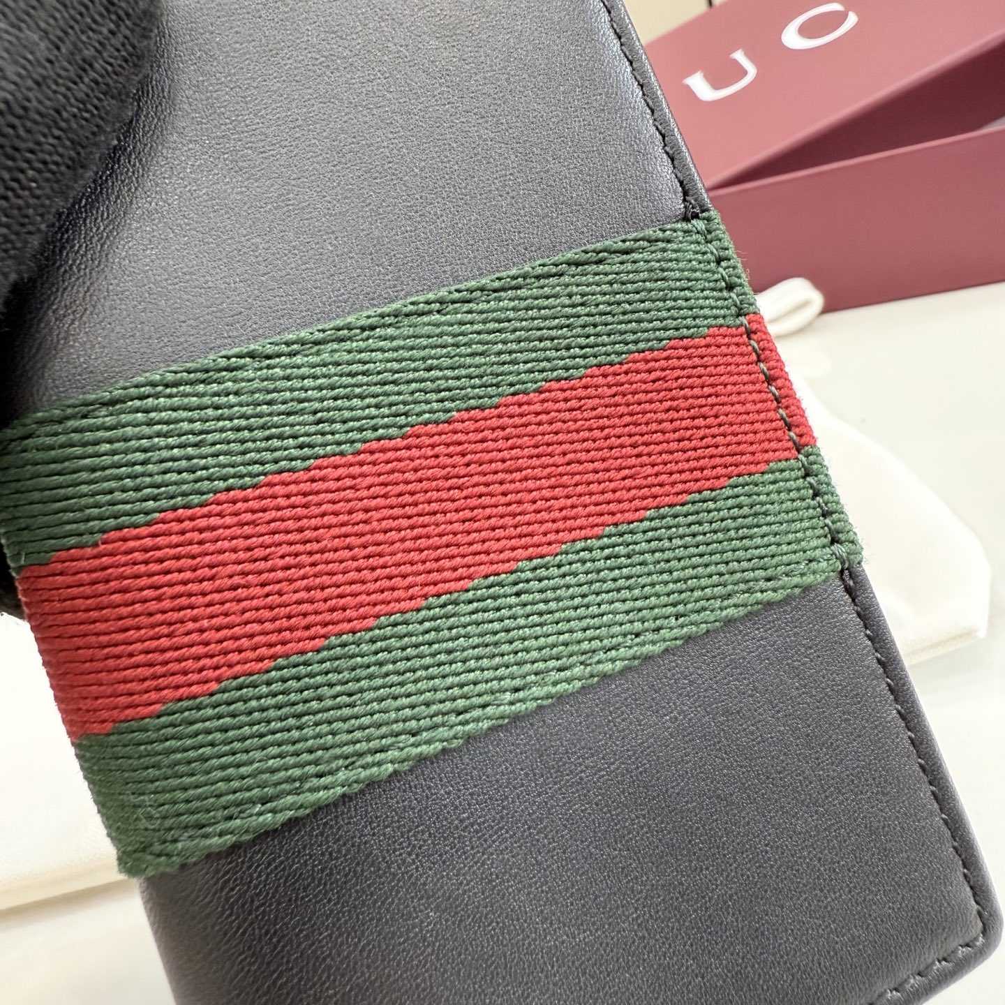Gucci Web Trademark Card Case - FashionPlug