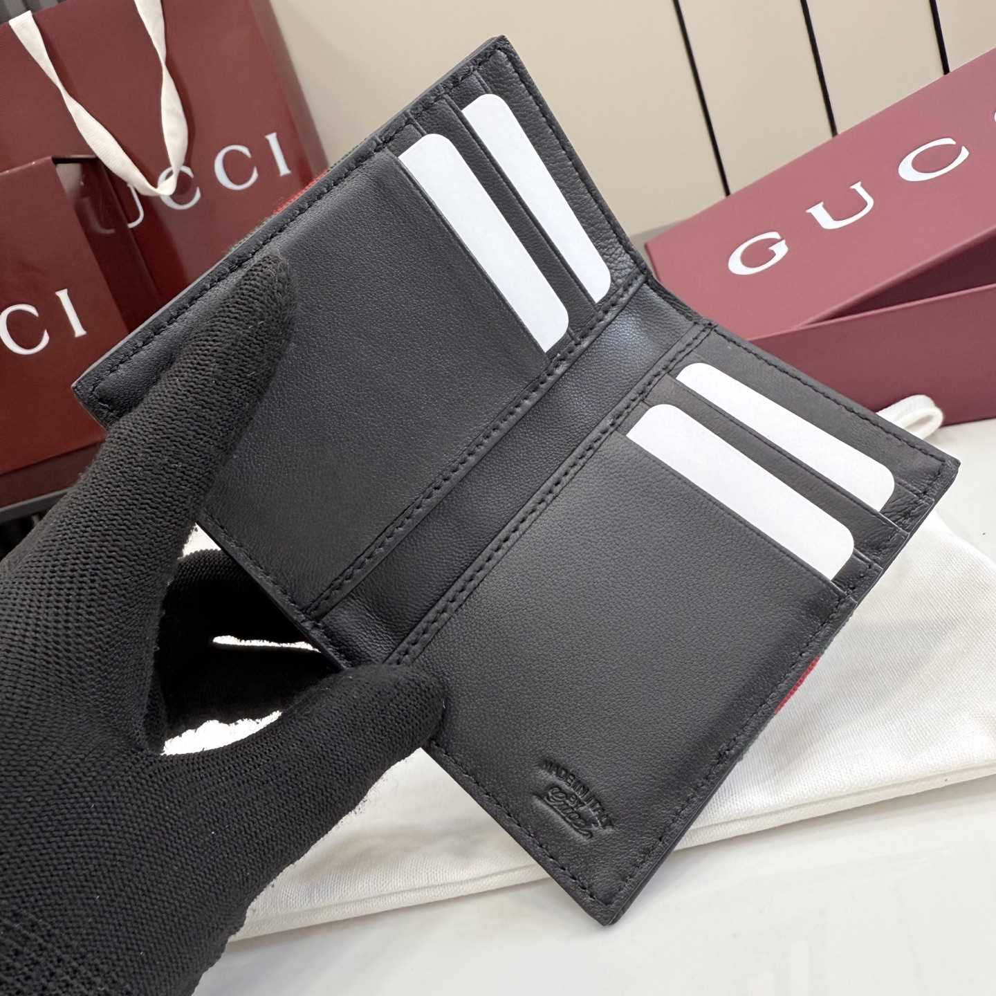 Gucci Web Trademark Card Case - FashionPlug