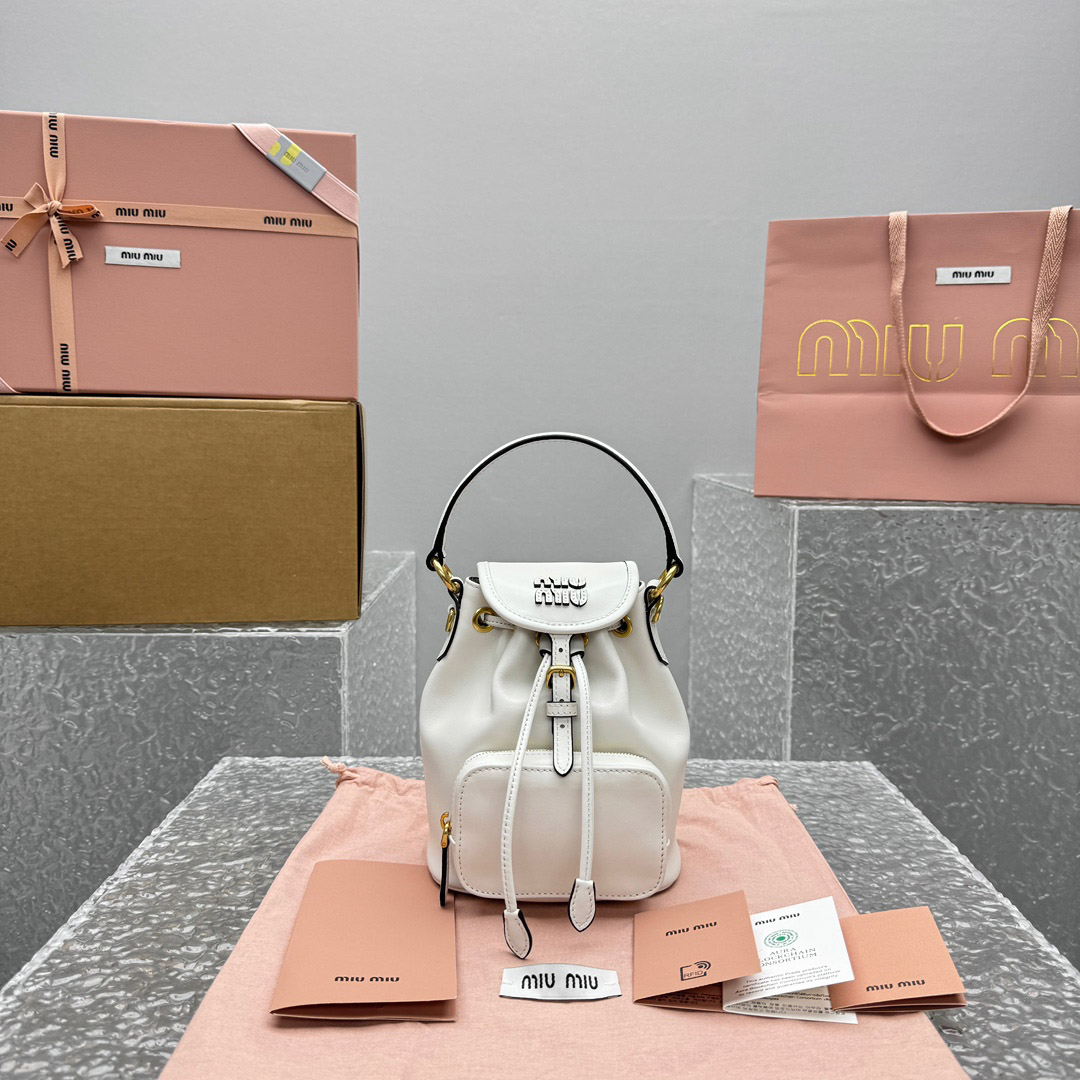 Miu Miu  Leather Mini-Backpack - FashionPlug