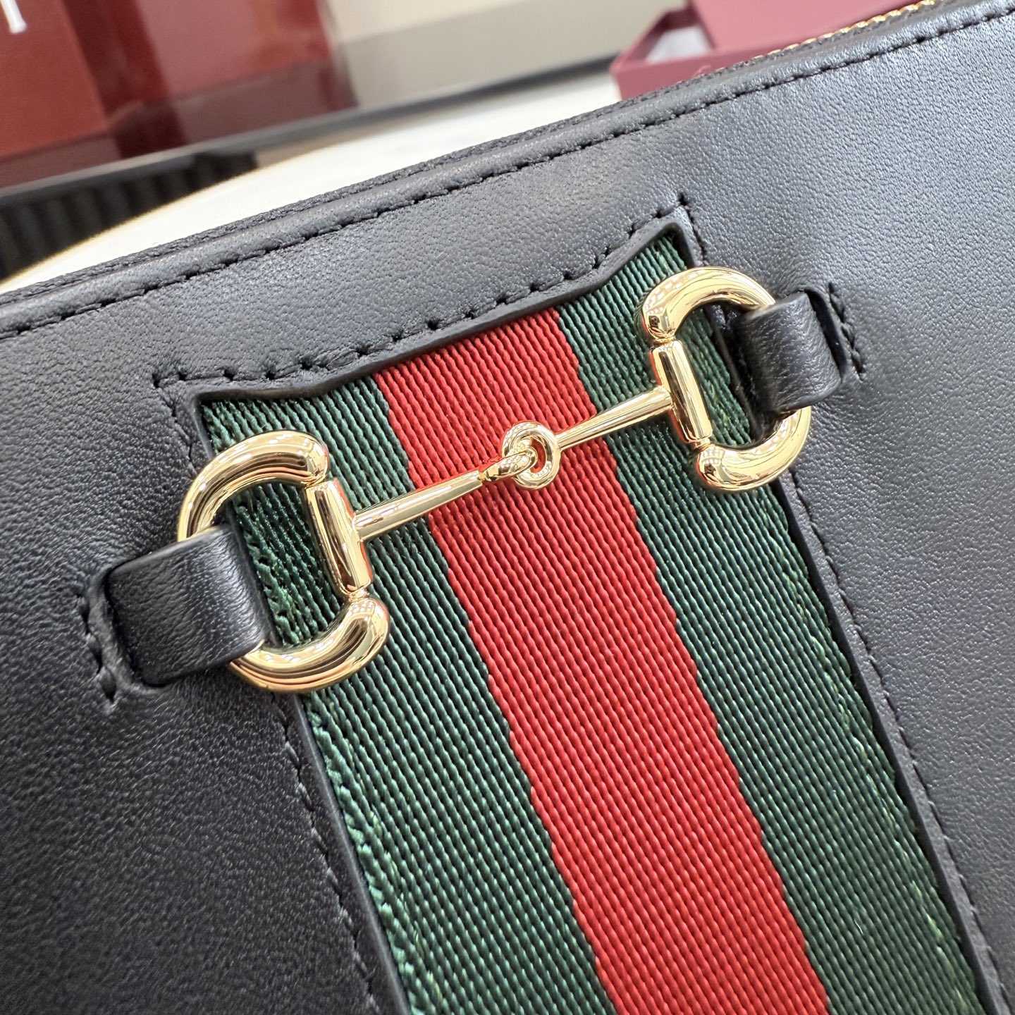 Gucci Horsebit Web Zip Around Wallet - FashionPlug