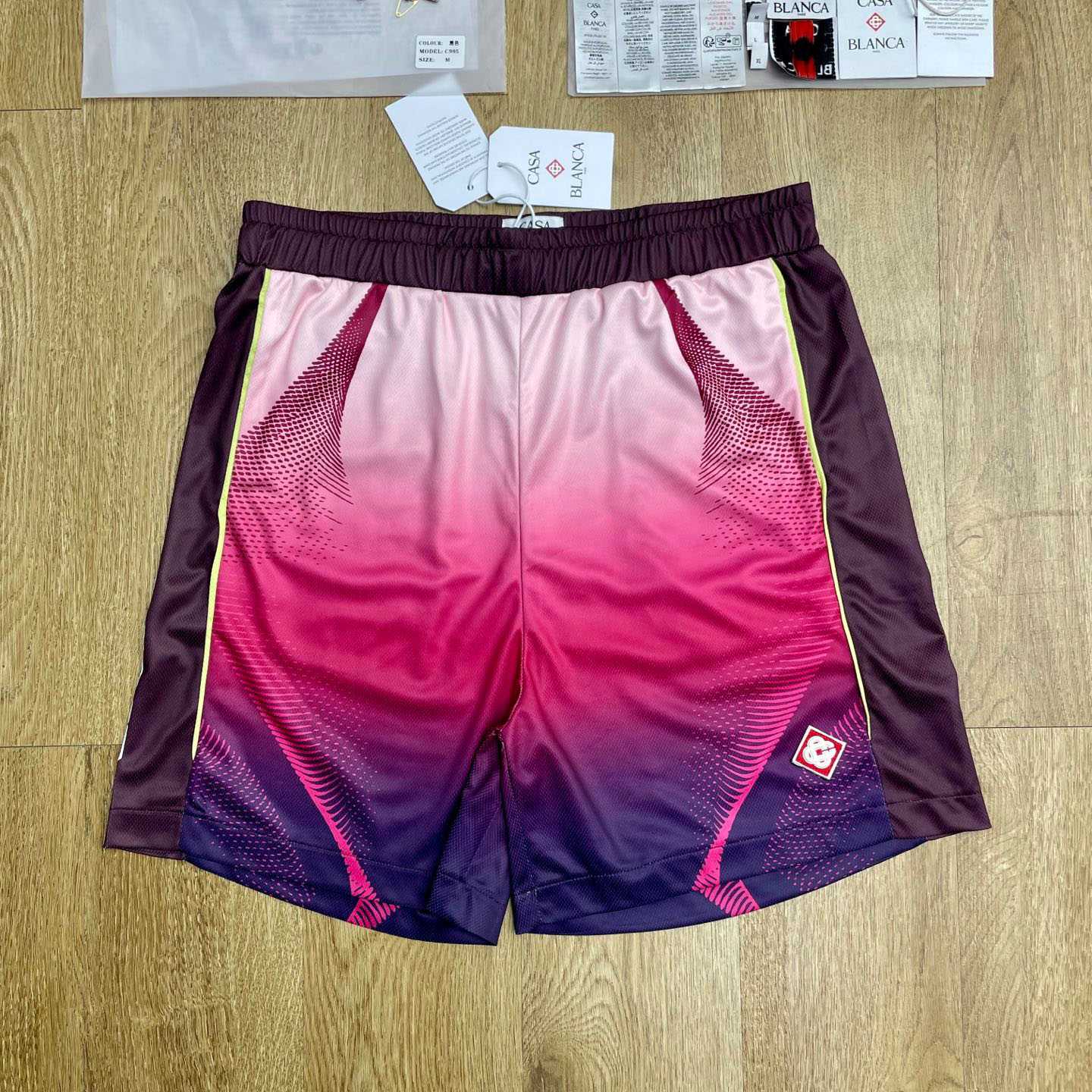 Casablanca Aubergine Gradient Football Shorts C1142 - FashionPlug