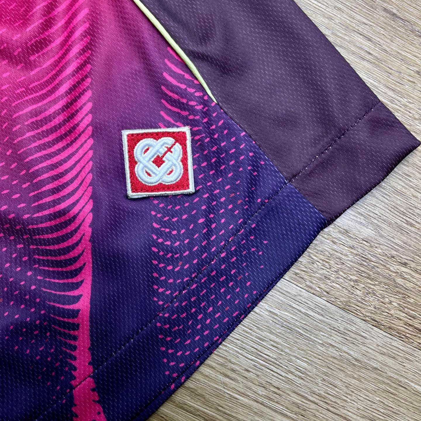 Casablanca Aubergine Gradient Football Shorts C1142 - FashionPlug